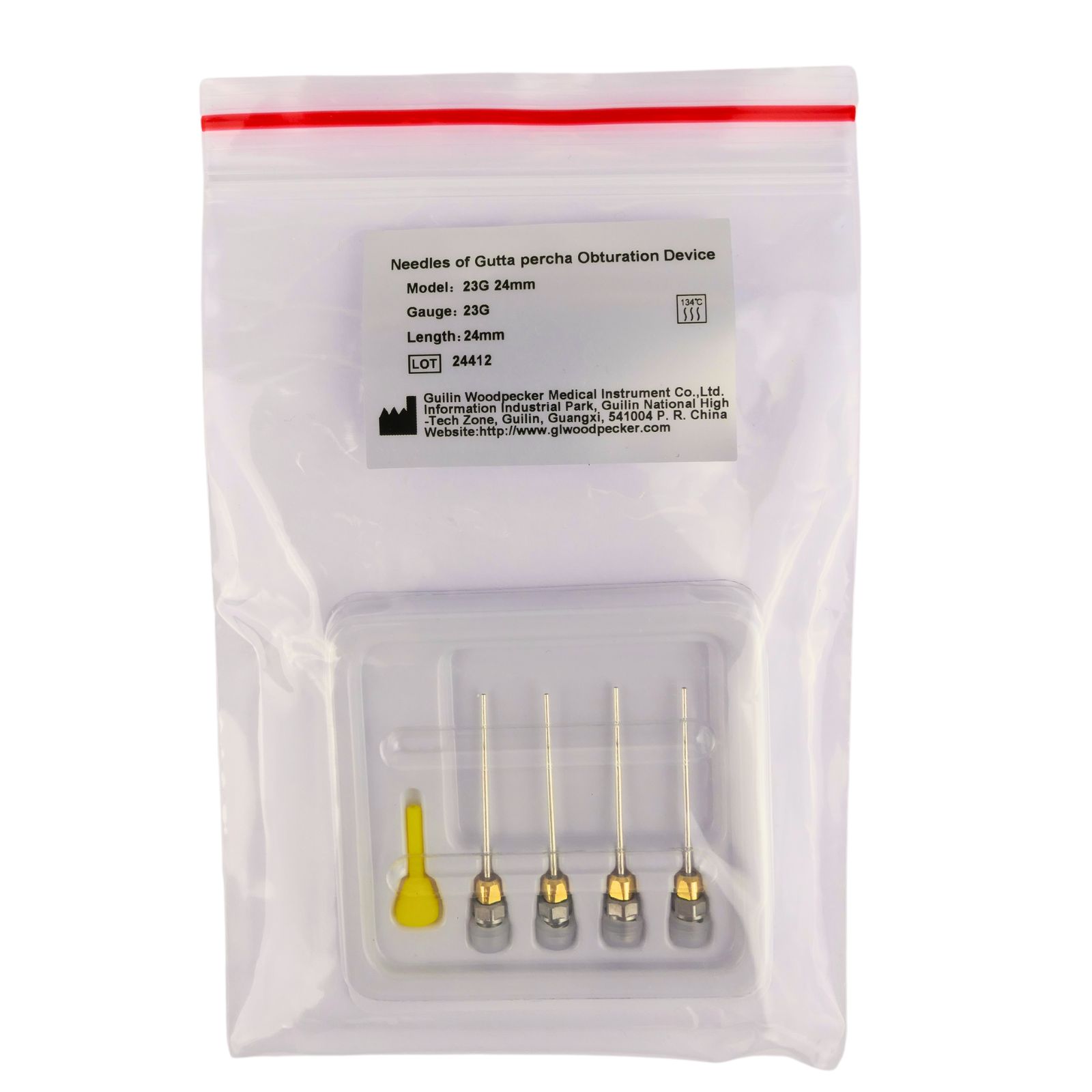 Голка 23G 24mm для обтуратора (пістолета) Fi G, розмір / діаметр 23G (0.610 мм), довжина 24 мм, 4 шт/уп.