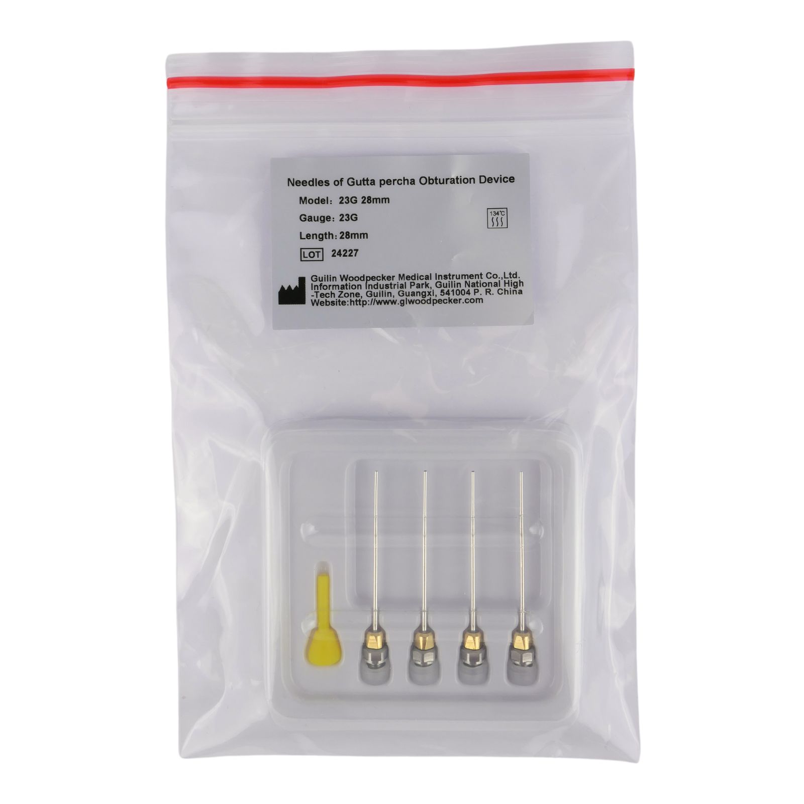 Голка 23G 28mm для обтуратора (пістолета) Fi G, розмір / діаметр 23G (0.610 мм), довжина 28 мм, 4 шт/уп.