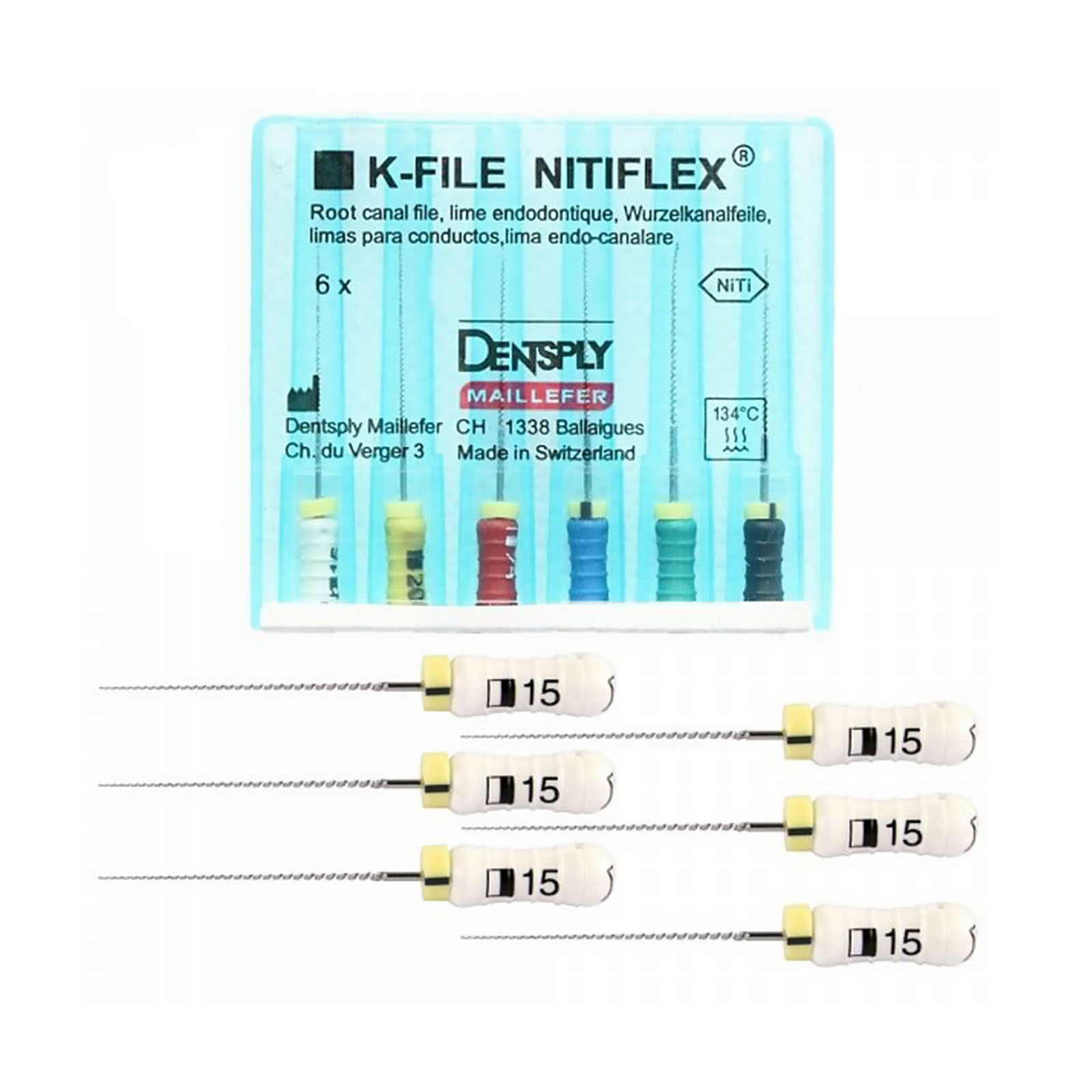 Ni Ti Flex-FILES MAILLEFER 15 (6шт), ручні дрильбори.