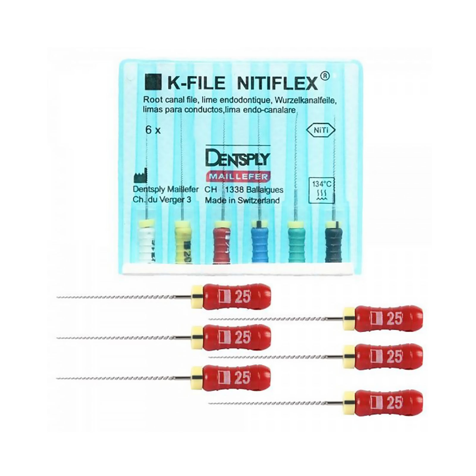 Ni Ti Flex-FILES MAILLEFER 25 (6шт), ручні дрильбори.