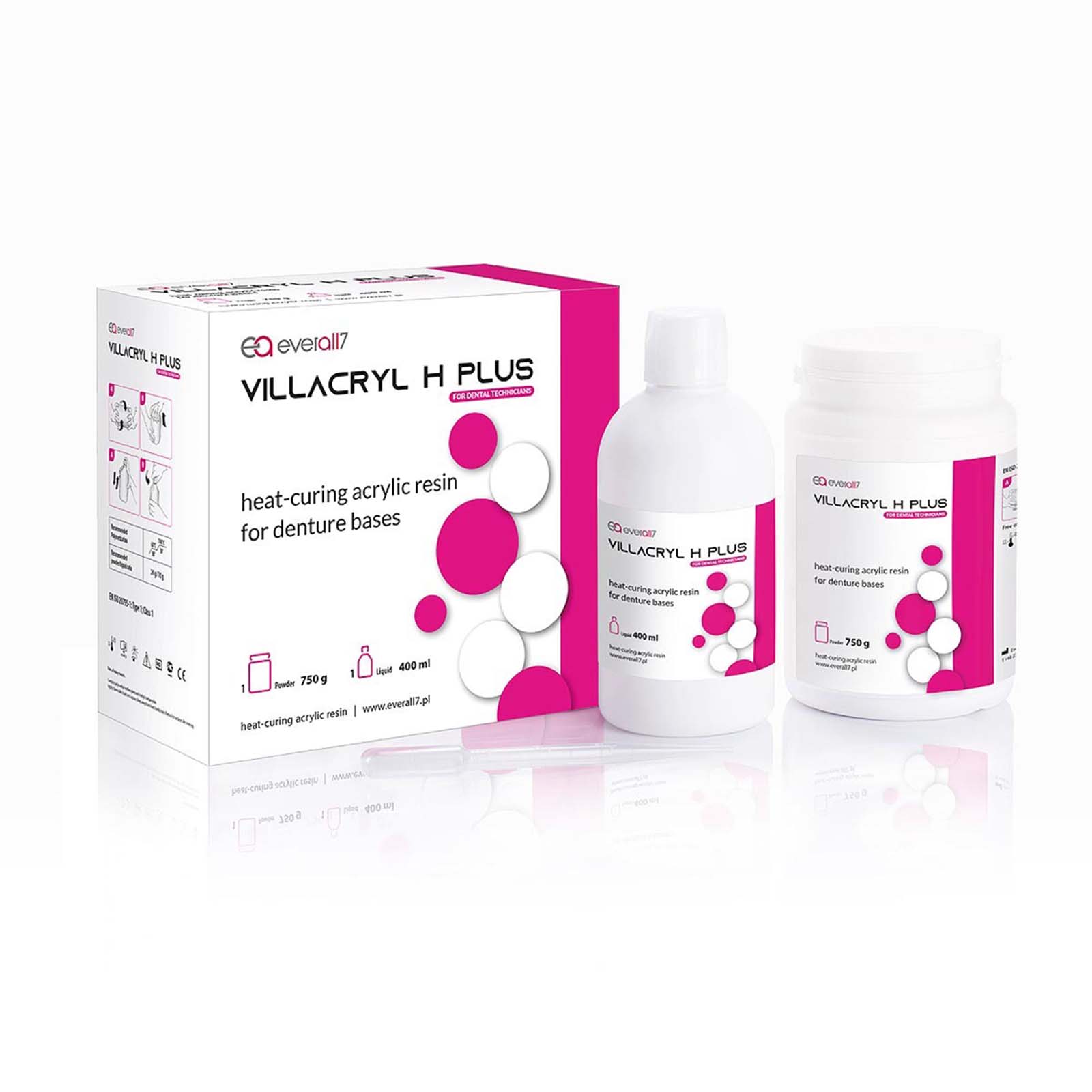 Акрилова пластмаса для базисів протезів VILLACRYL H PLUS V4, 750 г порошок + 400 мл рідина - Фото 1 Акрилова пластмаса для базисів протезів VILLACRYL H PLUS V4, 750 г порошок + 400 мл рідина - Фото 1