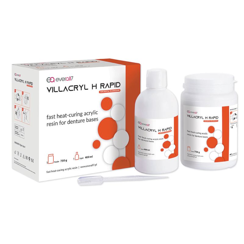 Акрилова пластмаса для базисів протезів VILLACRYL H RAPID V4, 750 г порошок + 400 мл рідина