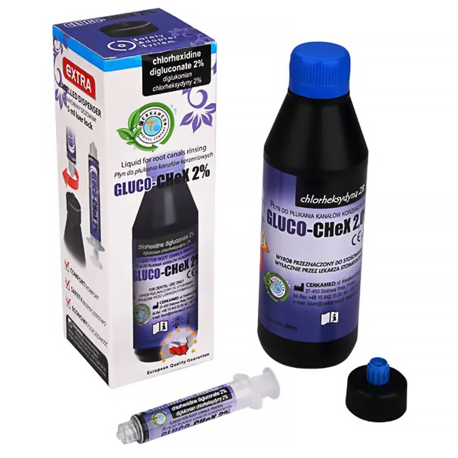 Gluco CHeX 2%, 200г. (хлоргекседину глюконат 2% для промивання кореневих каналів)