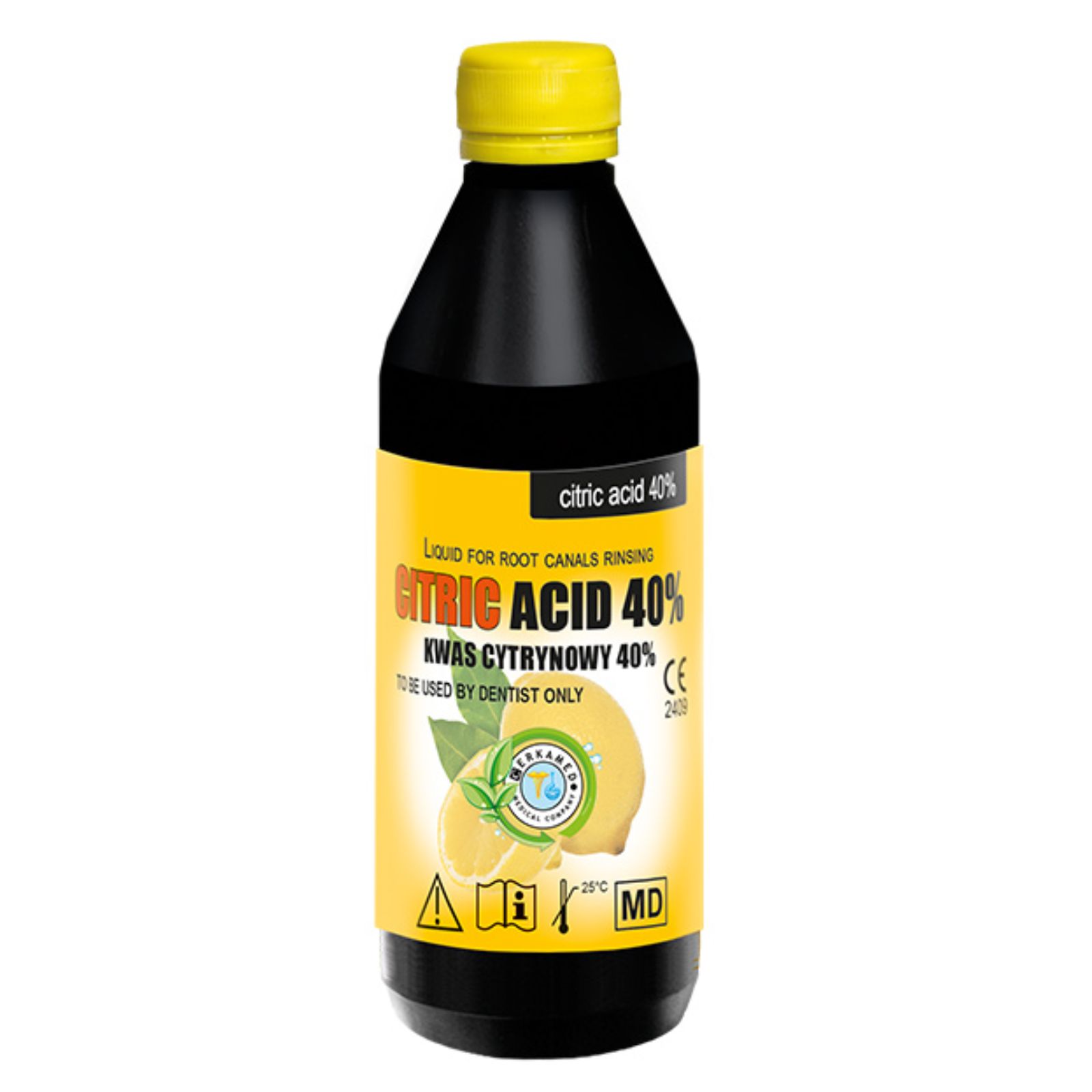 CITRIC ACID Лимонна кислота 40% Cerkamed, 200г. ( для промивання кореневих каналів)