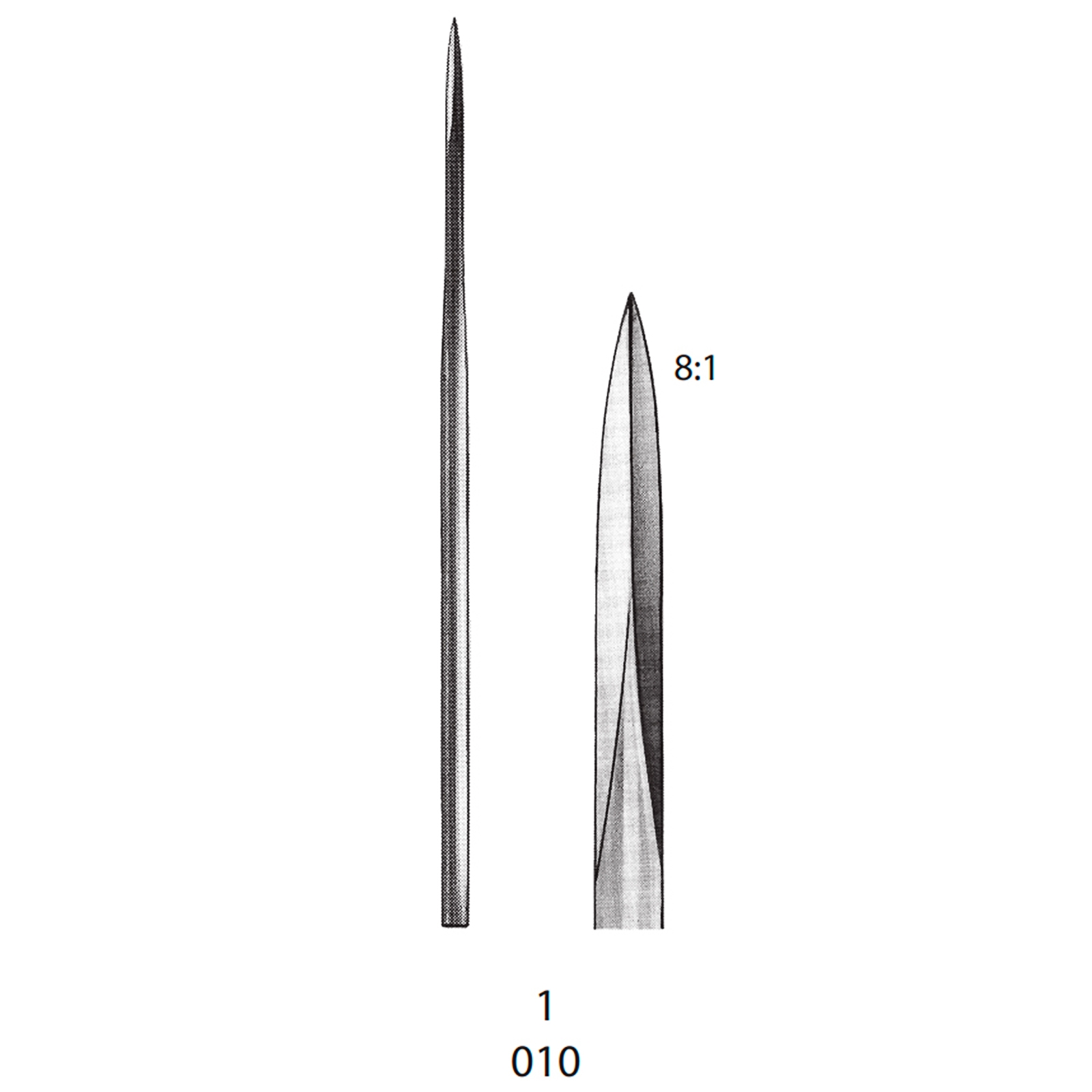 Фреза хірургічна (L-65,0/D-1mm), пілотний бор, ТВС для П/Н