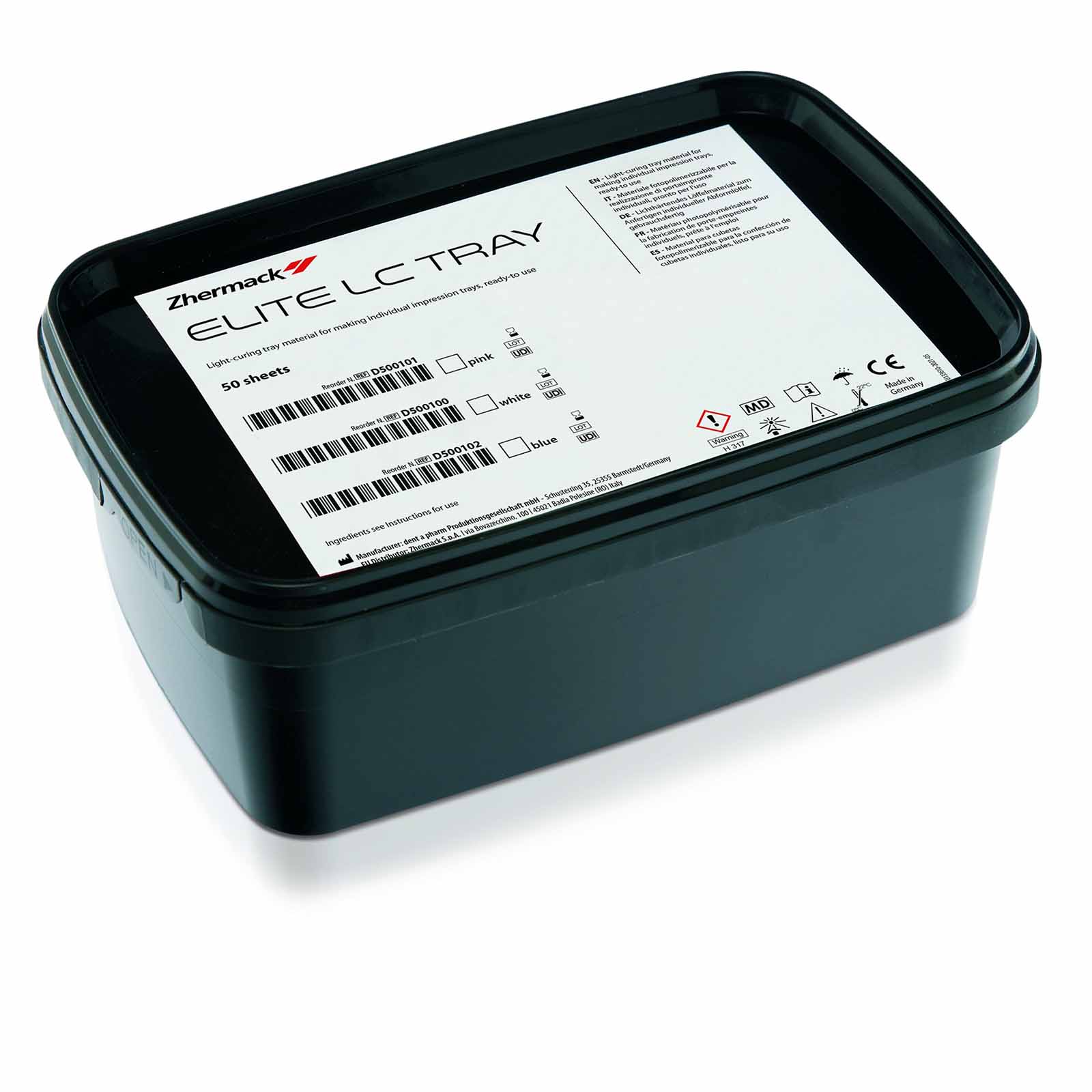 Пластмаса для індивідуальних ложок ELITE LC TRAY, блакитна, 50 шт