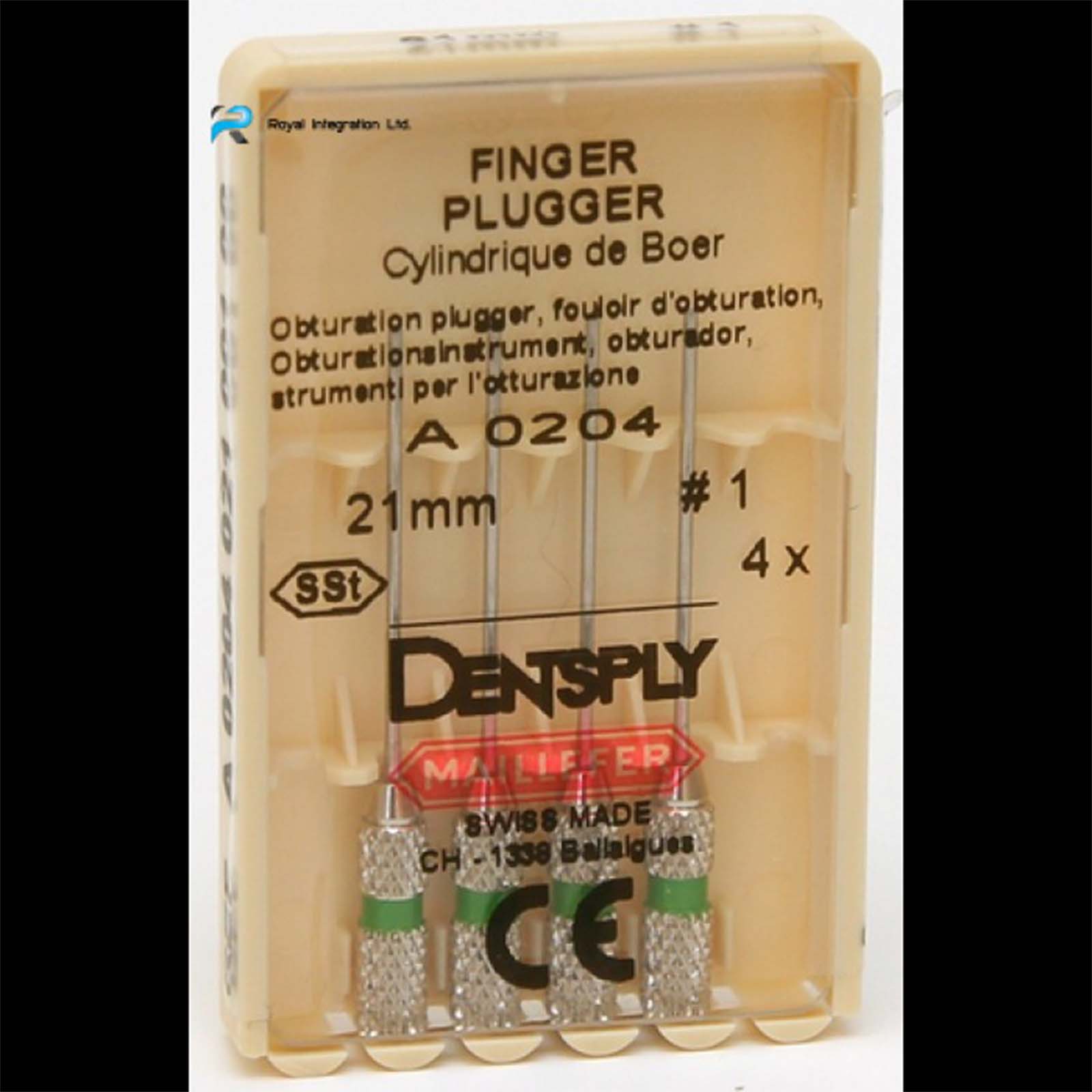 FINGER PLUGGER Maillefer №1-4 (4шт), для латеральної конденсації гутаперчі