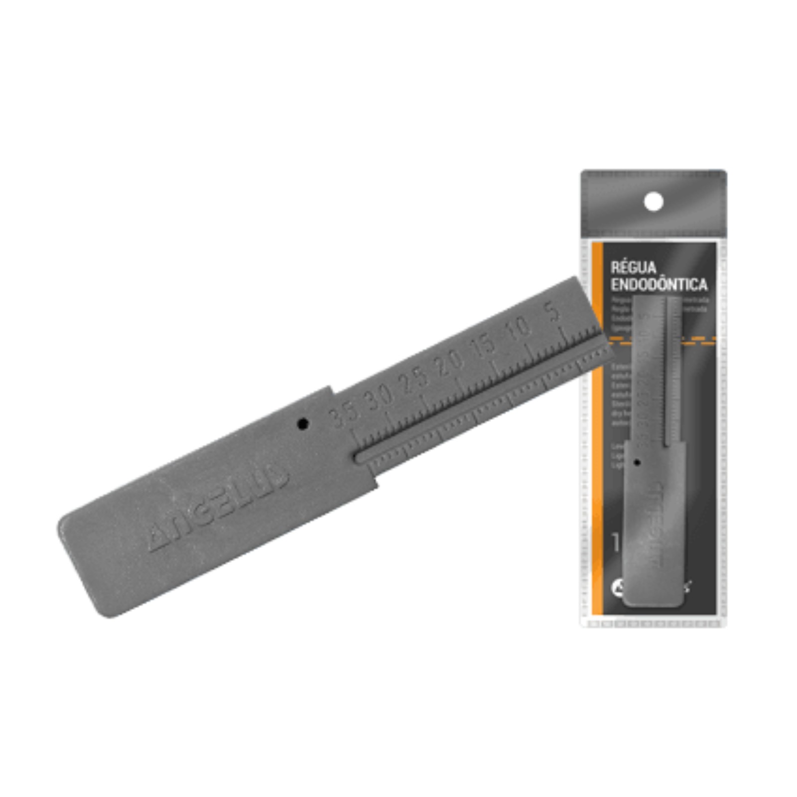Лінійка ендодонтична Angelus Endodontik Ruler, пластикова, сіра