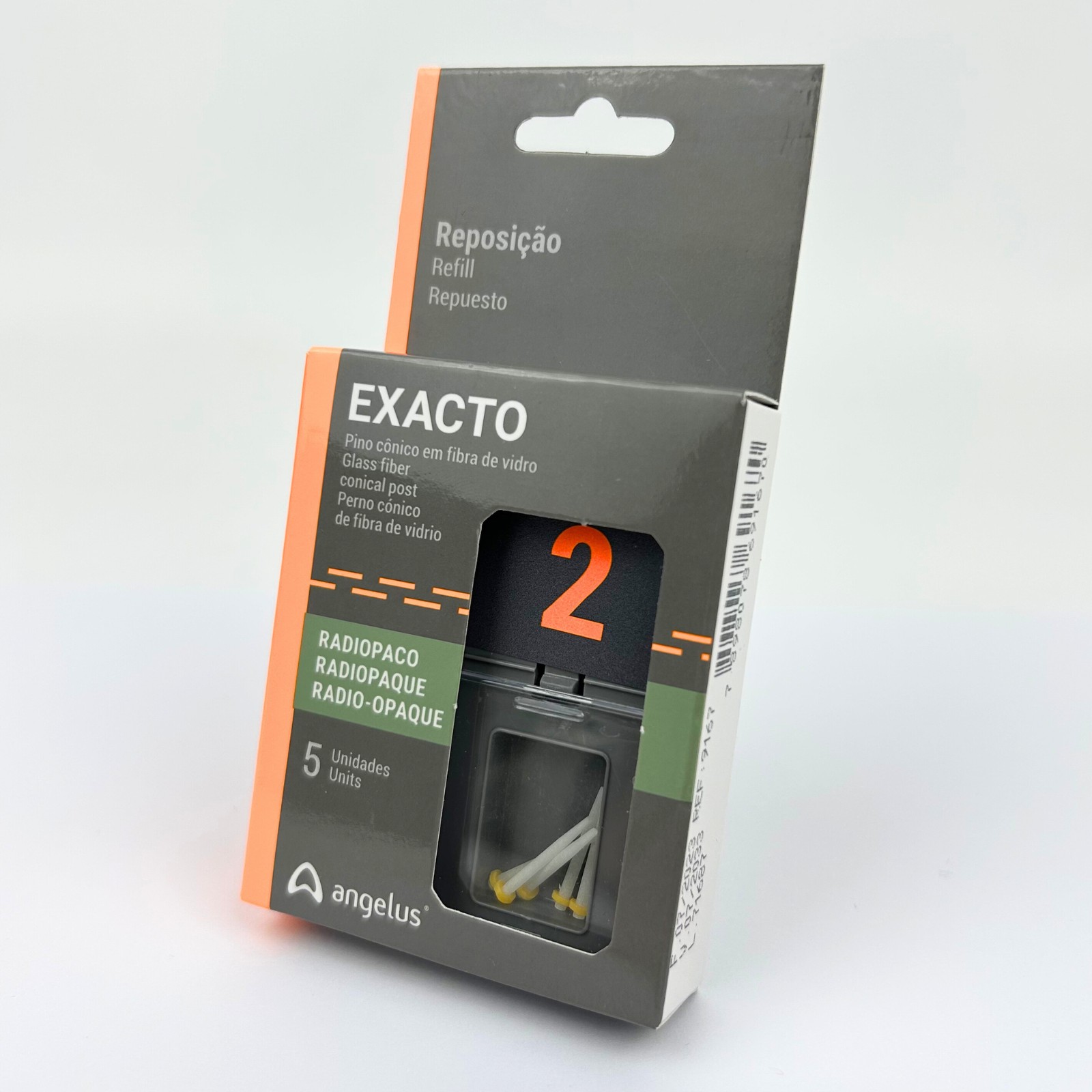 Штифти скловолоконні Angelus Exacto Translucent, конічні, №2, 5 шт/уп - Фото 1 Штифти скловолоконні Angelus Exacto Translucent, конічні, №2, 5 шт/уп - Фото 1