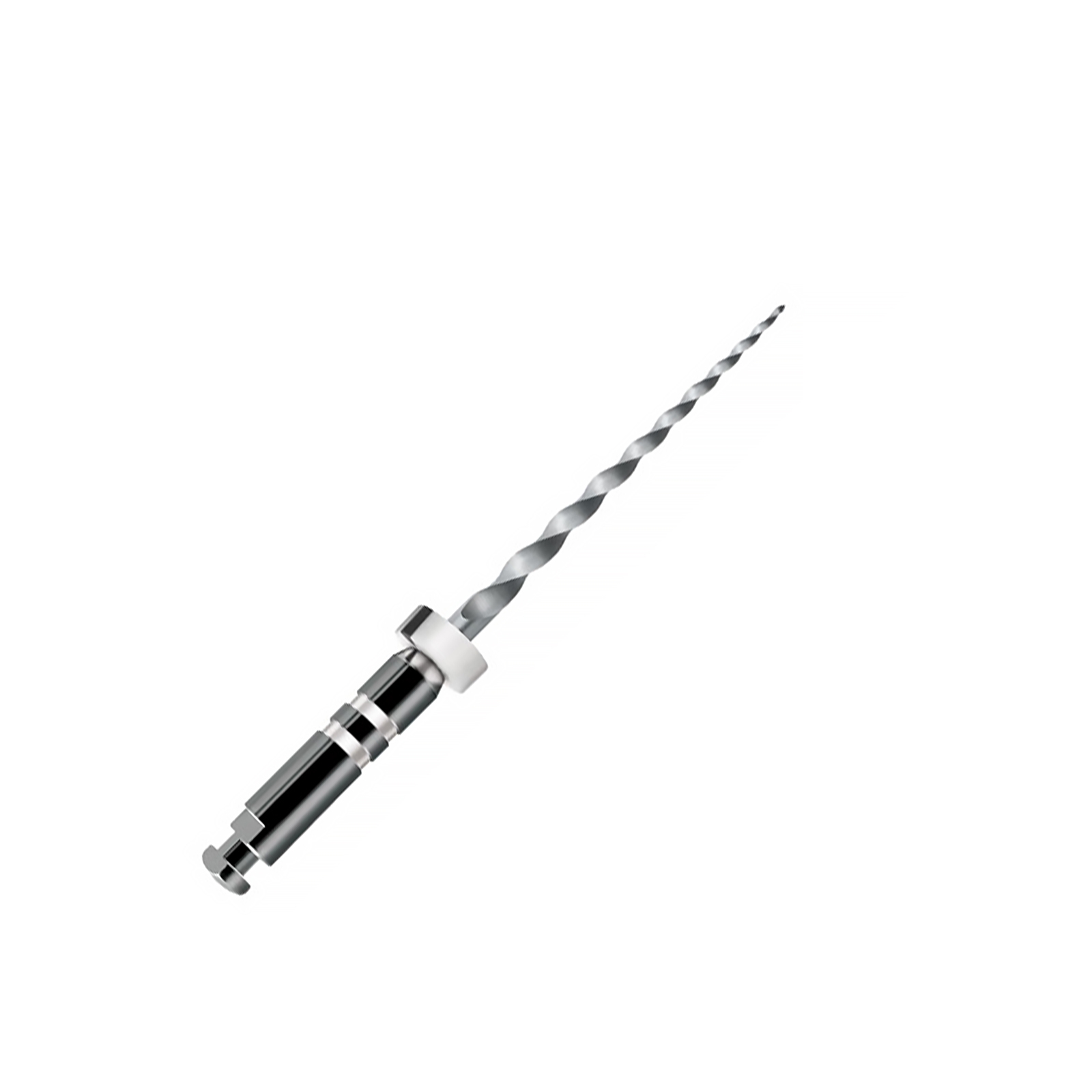 ProTaper Universal, асорті, 6 шт: D1x2, D2x2, D3x2, машинні нікельтитанові файли. Концепція ProTaper Retreatment: D1 - для розпломбування коронкової третини каналу, ISO 030, конусність 9%, одне біле кільце, активний кінчик файлу; D2 - для розпломбування середньої третини каналу, ISO 025, конусність 8%, два білих кільця, неактивний (скруглений) кінчик файлу;  D3 - для розпломбування апікальної третини каналу, ISO 020, конусність 7%, три білих кільця, неактивний (скруглений) кінчик файлу