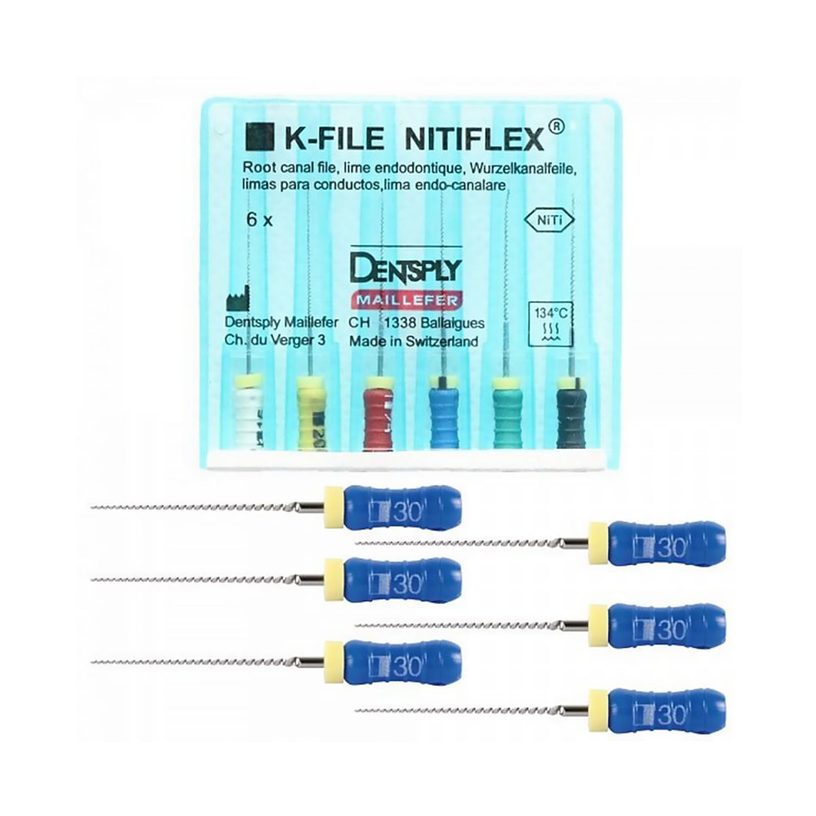 Ni Ti Flex-FILES MAILLEFER 30 (6шт), ручні дрильбори.