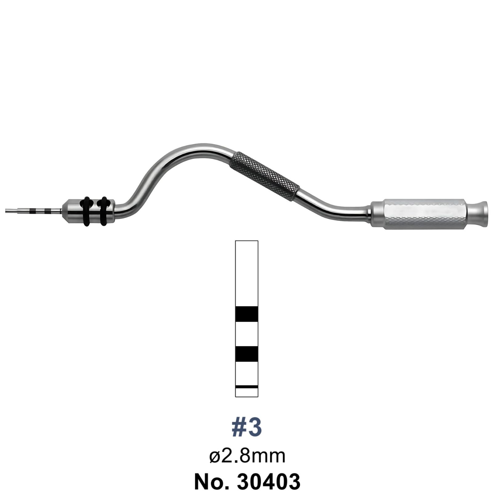 Остеотом # 3, Sinus Lift, d 2,8мм, градуйований 0-4-8-10-13-15-18 (YDM)