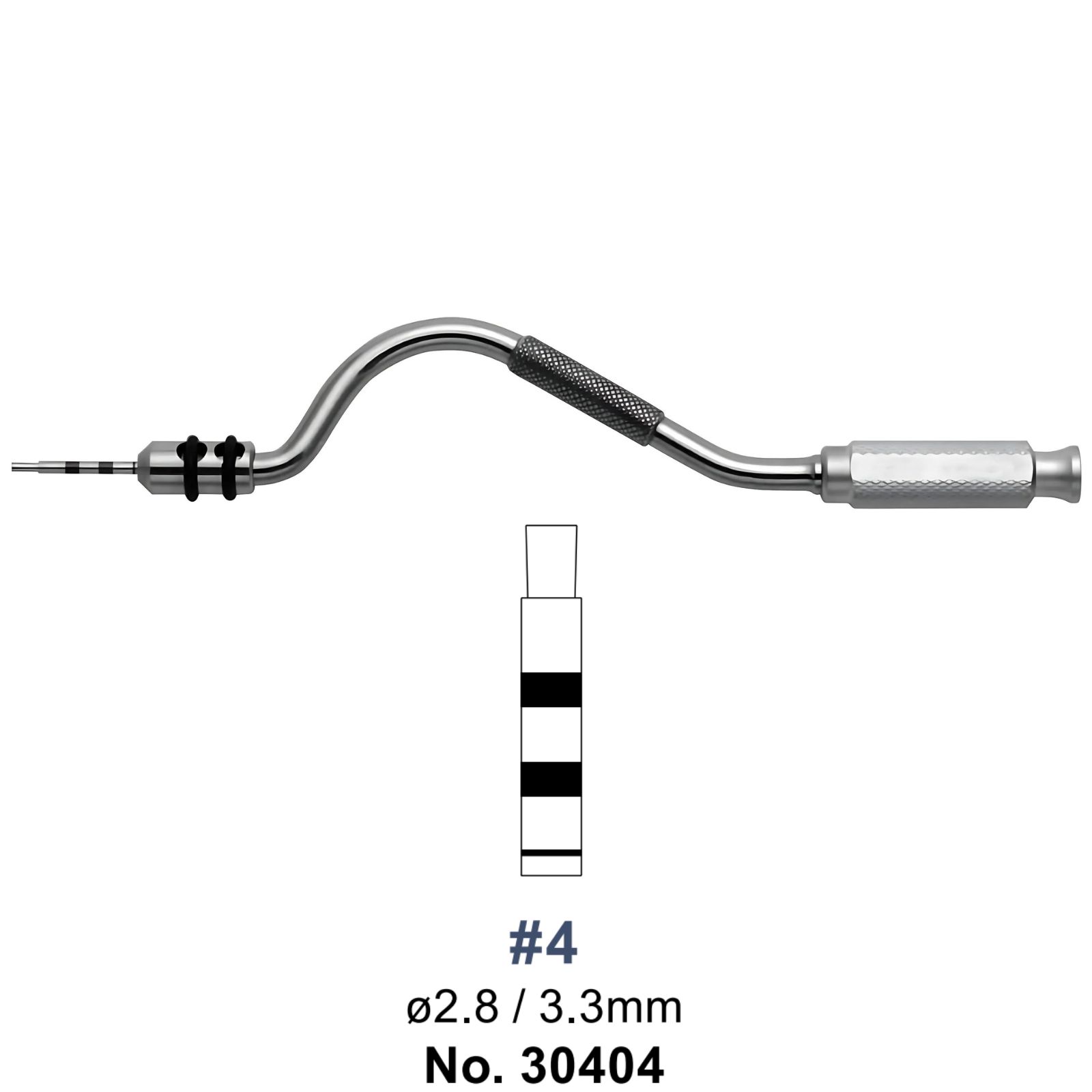 Остеотом # 4, Sinus Lift, d 2,8/3,3мм, градуйований 0-4-8-10-13-15-18 (YDM)