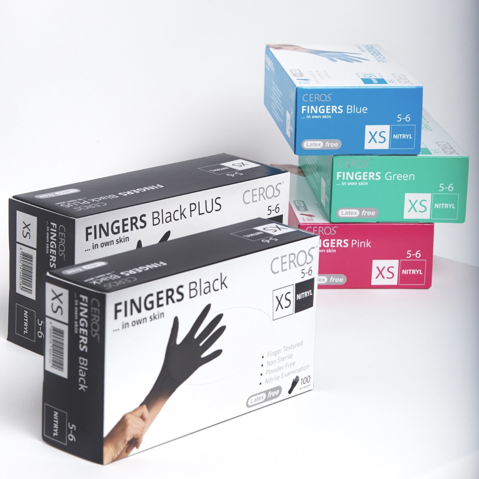 Рукавиці нітрилові CEROS TM FINGERS Green M (100шт) оглядові, неприпудрені - Фото 4