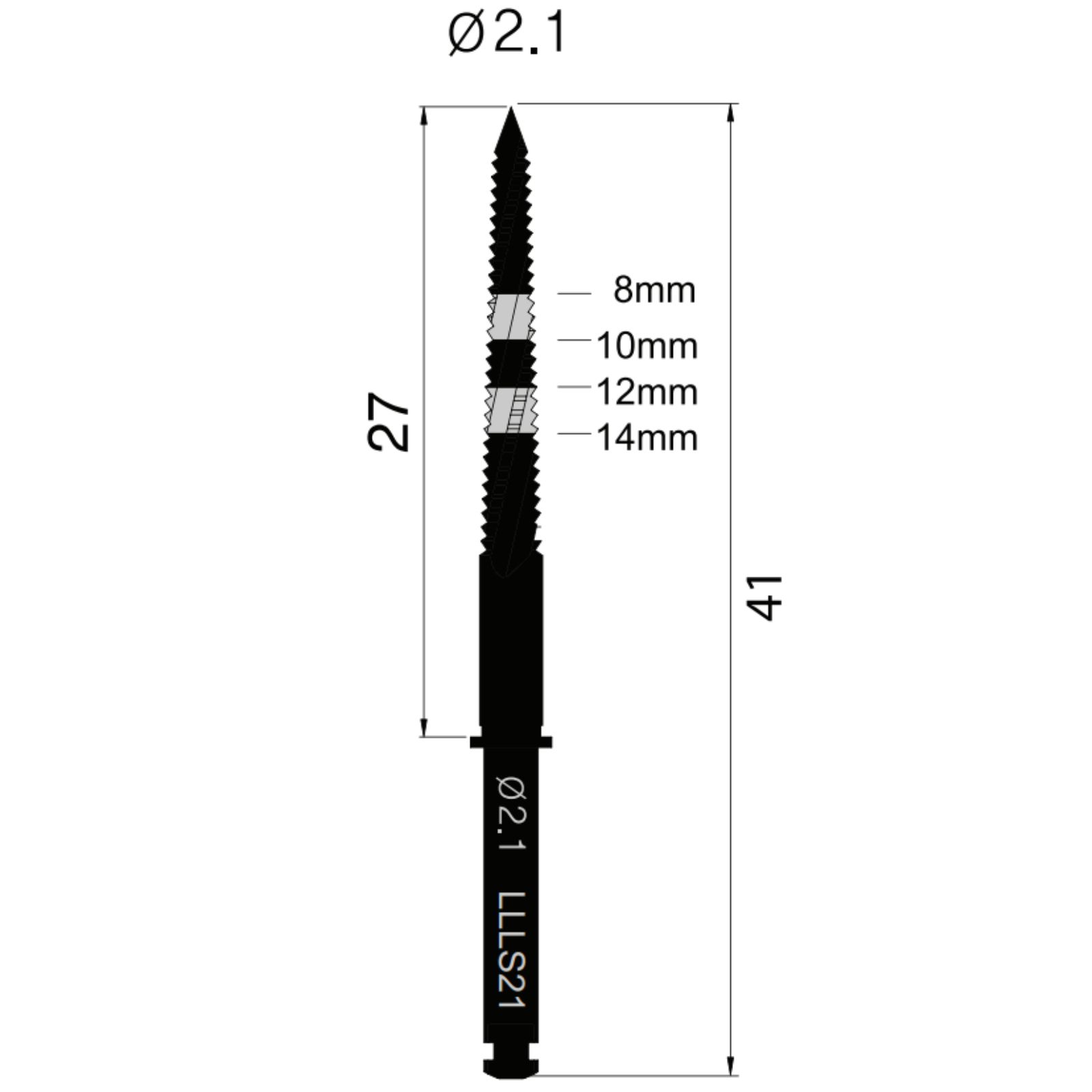 Фреза хірургічна LINDEMAN, LINDR-L21, d=2,1mm, L=27mm