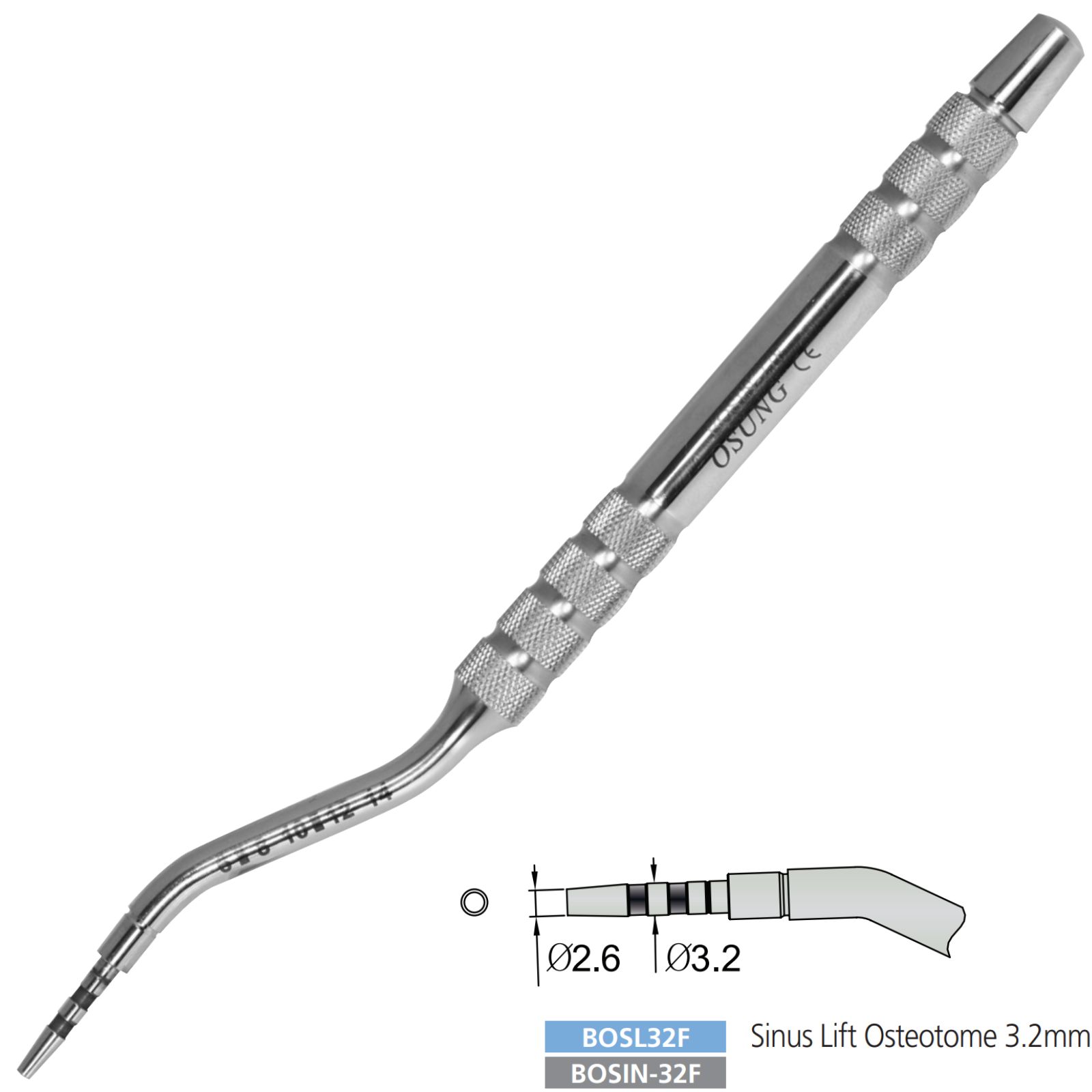 Остеотом BOSIN-32F, d=2,6 - 3,2mm, для синус-ліфтингу
