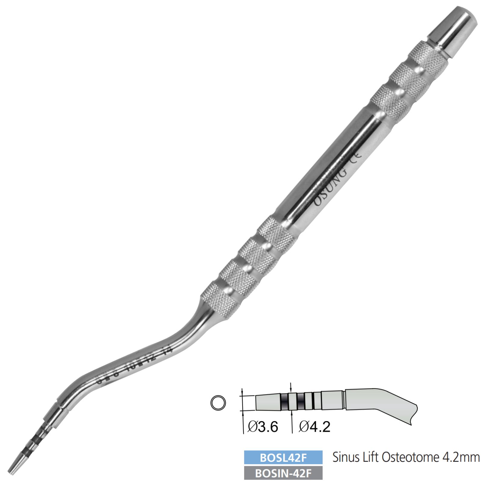 Остеотом BOSIN-42F, d=3,6 - 4,2mm, для синус-ліфтингу