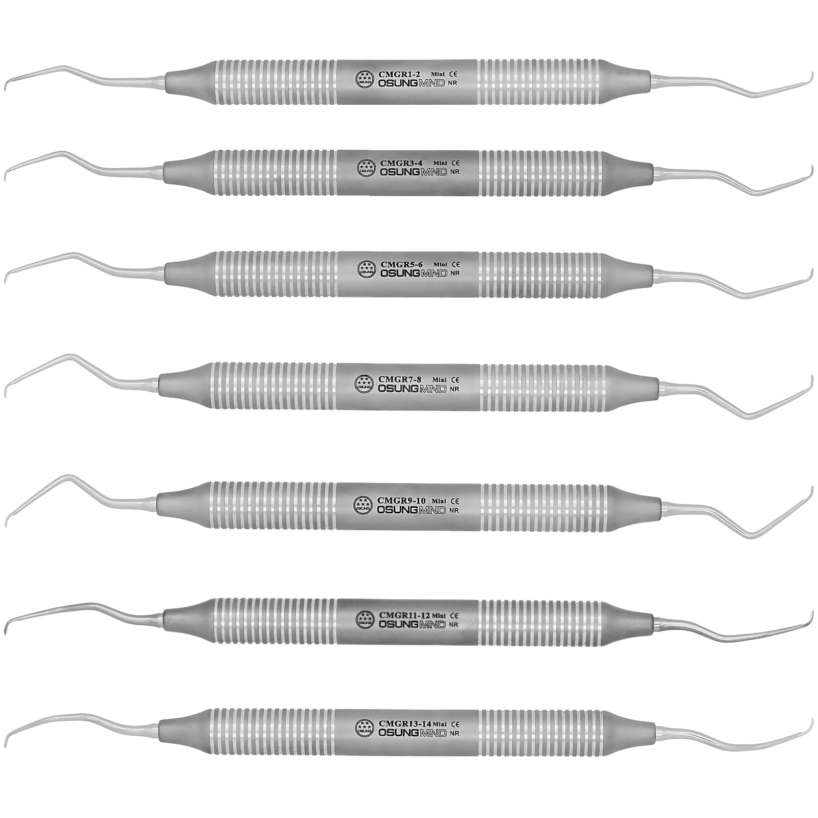 Кюрета Gracey MINI CMGR -SET (набір - 7 шт.), металева ручка, двостороння.