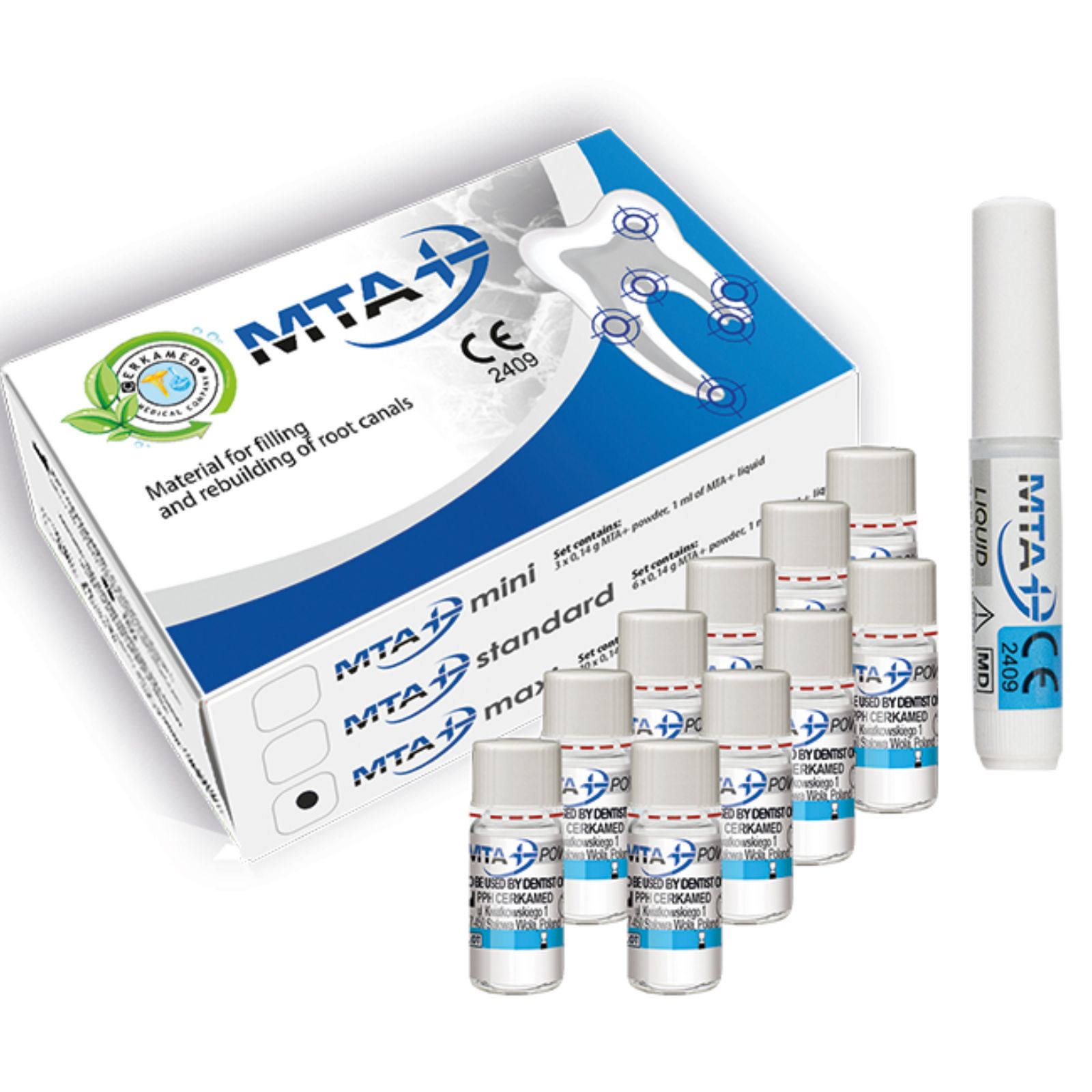 MTA Plus MAXI, (10* 0,14 гр., 1 мл. рідини, відновлювальний ендодонтичний цемент