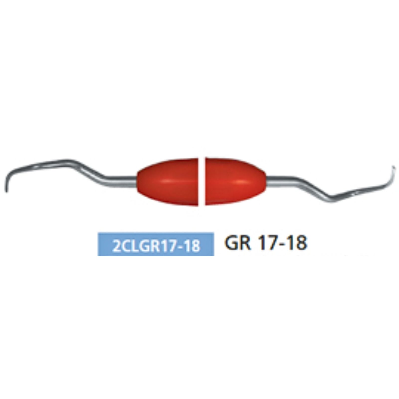 Кюрета Gracey LGR 17-18, Lm-типу, стандартна, силіконова ручка, двостороння. Дистальна поверхня усіх задніх зубів.