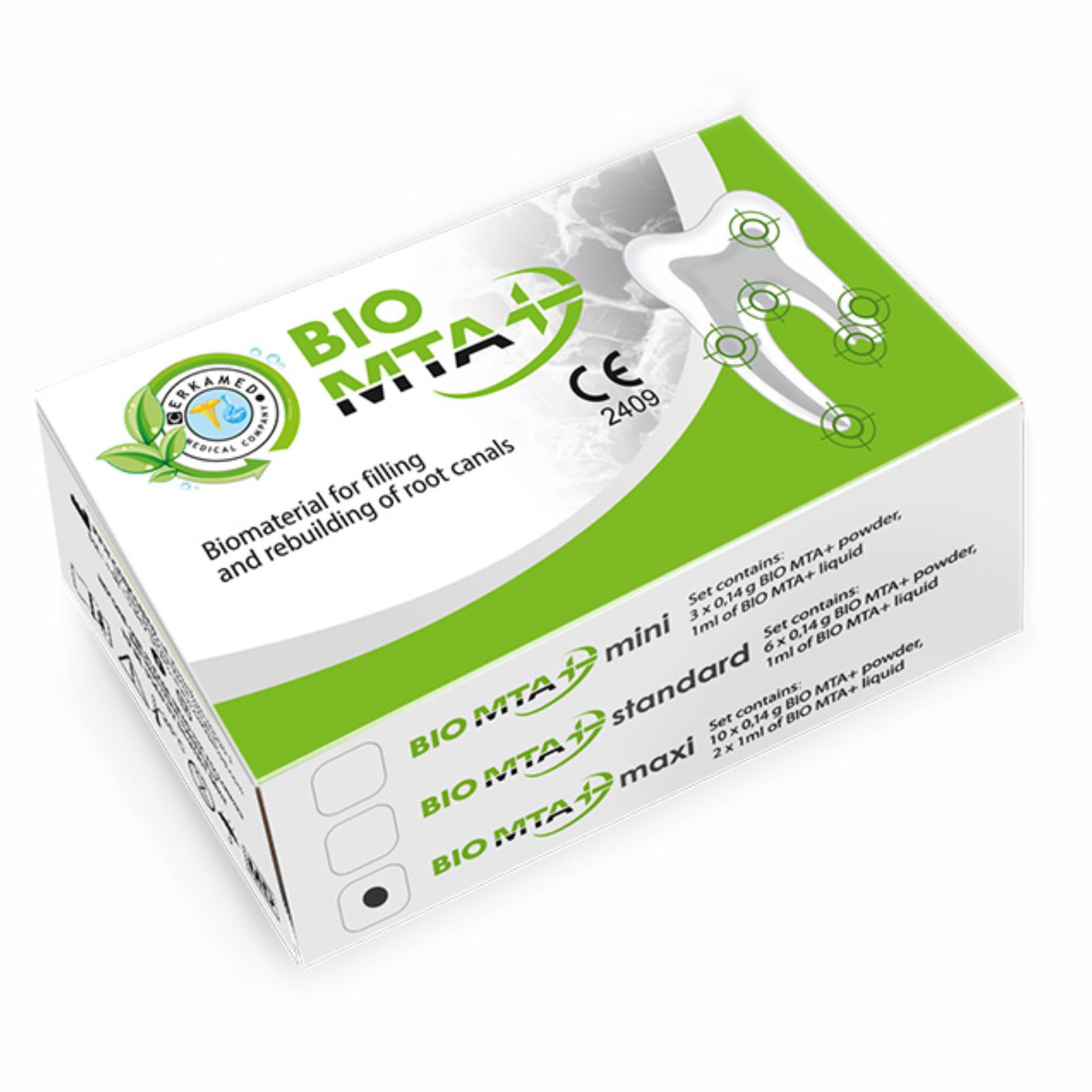 MTA BIO Plus Maxi, (10* 0,14 гр., 2*1 мл. рідини,, відновлювальний ендодонтичний цемент