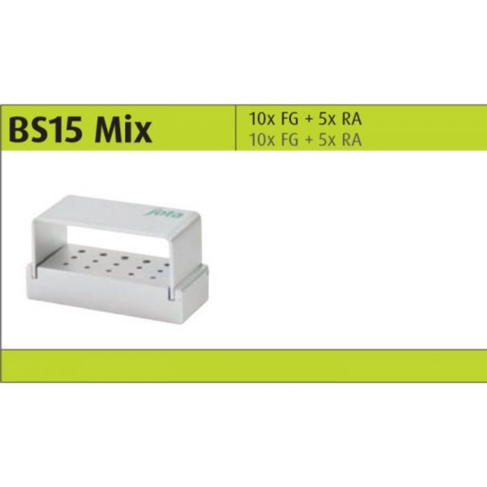 Бокс Jota Burblock Aluminium, для борів, на 15 інструментів (10 FG + 5 RA)