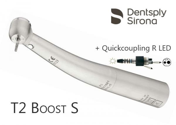 T2 Boost S + перехідник швидкоз'ємний Quickcoupling R - LED. Комплек: наконечник стоматологічний, турбінний у комплекті з швидкоз'ємним перехідником