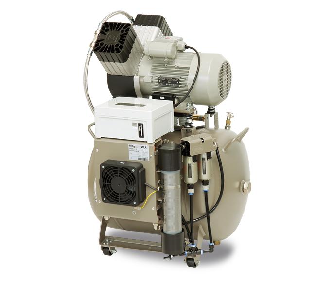Компресор EKOM DK50 2V/50/M, ресивер 50 л, з мембранним осушувачем повітря, продуктивність 90 л/хв при тиску 8 бар, для CAD/CAM систем, робочий тиск 8-10 бар, живлення 230В/50Гц, без шафи