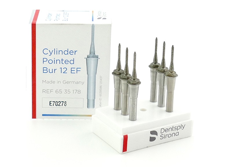 Cylinder Pointed Bur 12 EF, 6шт.,