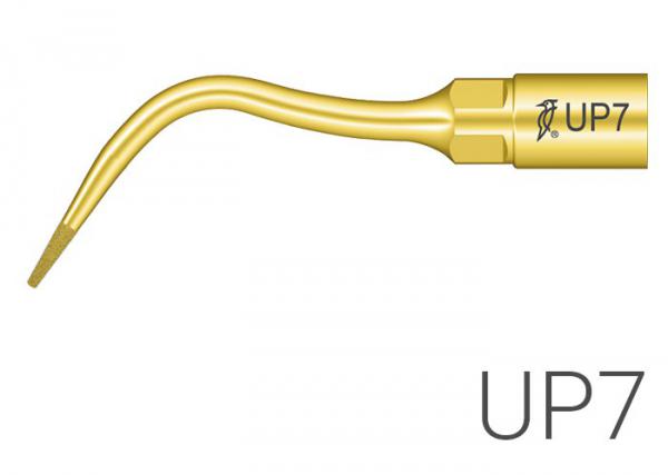Насадка хірургічна UP7, хірургічна (періо та/або ендодонтична), алмазне напилення 40 µm, сумісна з хірургічними скалерами Woodpecker, DTE, Mectron, Bonart, різьба Mectron