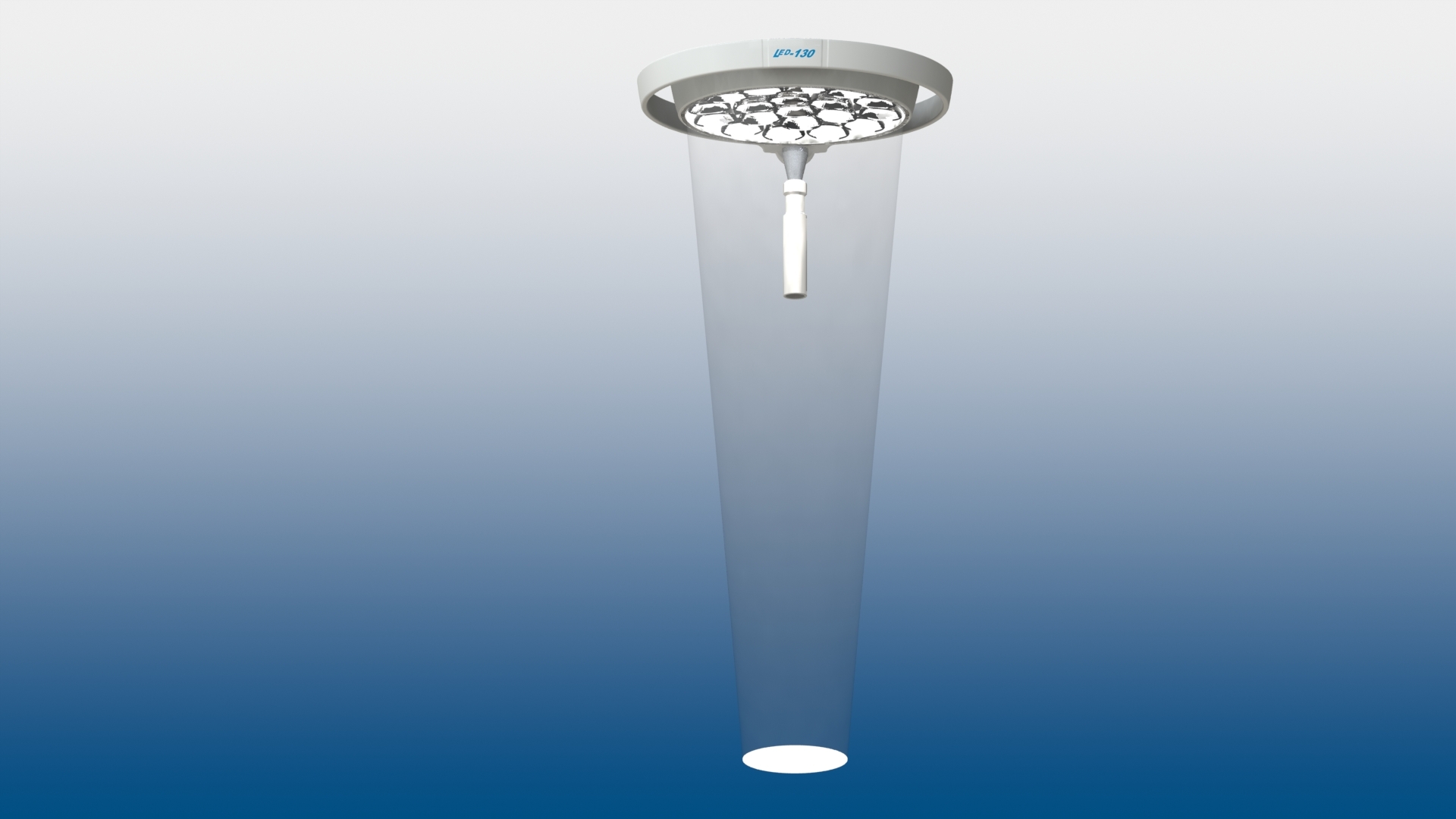 Світильник операційний/ (стоматологічний режим) Mach LED 130 Dental P, інтенсивність освітлення на відстані 0,7м.- 45 000 Lux (за запитом 65 000 Lux), фіксована колірна температура 4 500 К, можливість кріплення на стелю- для приміщень висотою до 3-х метрів
