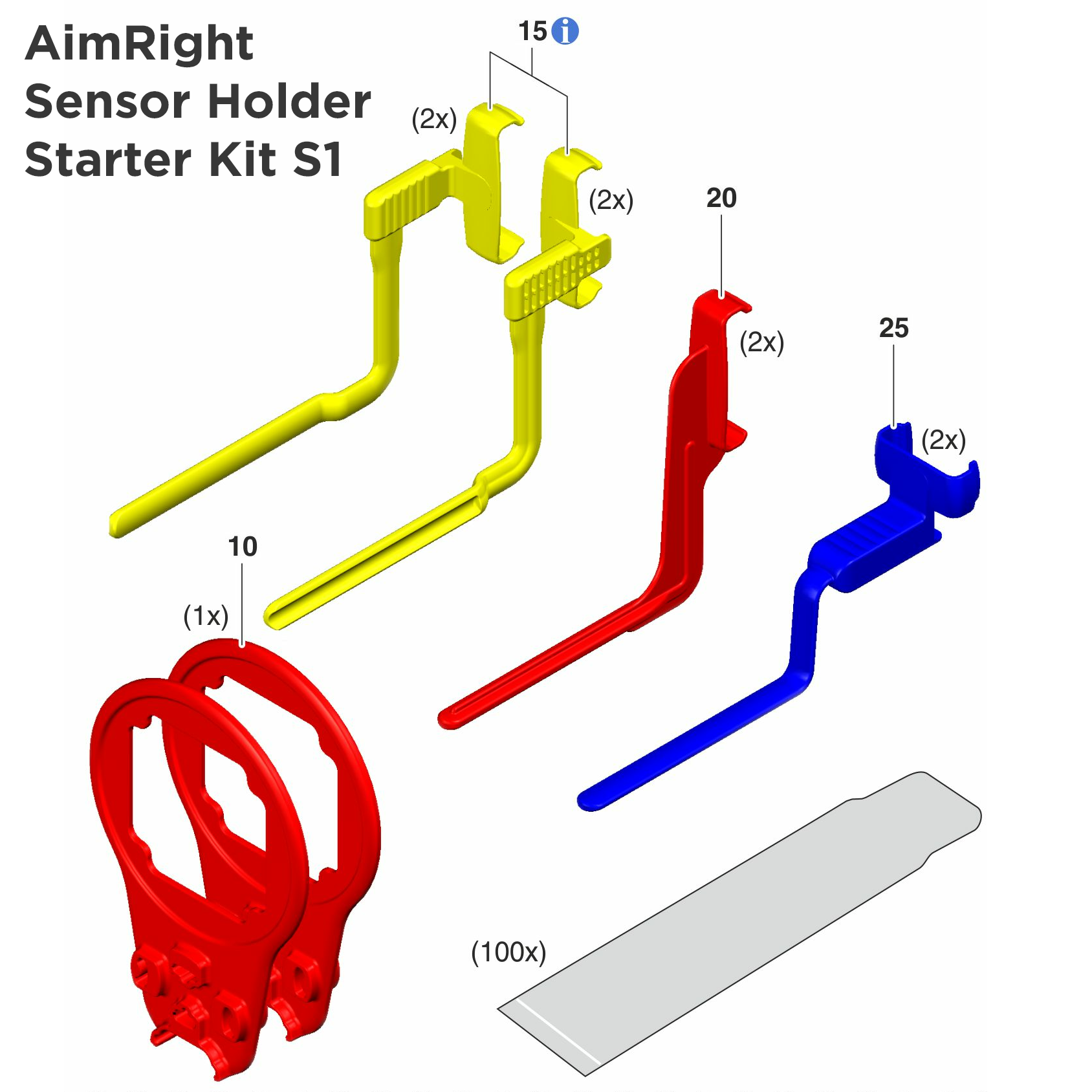 Позиціонери для візіографа, набір, AimRight Sensor Holder Starter Kit S1, для візіографів XIOS XG розмір №1