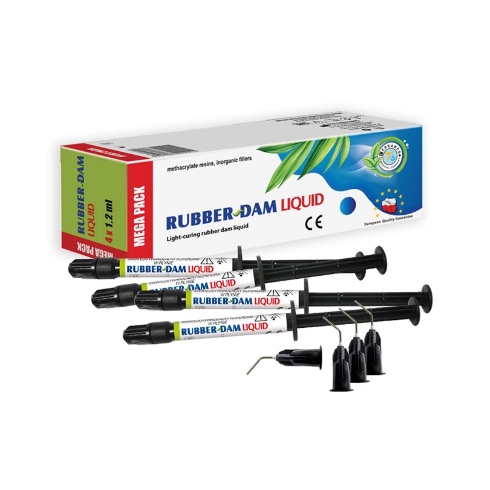 Rubber Dam liguid MEGAPACK, світлотвердіюче захисне покриття для десни (рідкий кофердам), 4*1,2мл