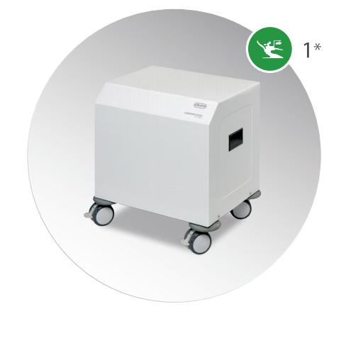 Компресор EKOM DK50 simple, ресивер 5 л, без осушувача повітря, продуктивність 50 л/хв при тиску 5 бар, на одну установку, робочий тиск 4,5-6 бар, живлення 230В/50Гц, в мобільній шумопоглинаючій шафці - Фото 2