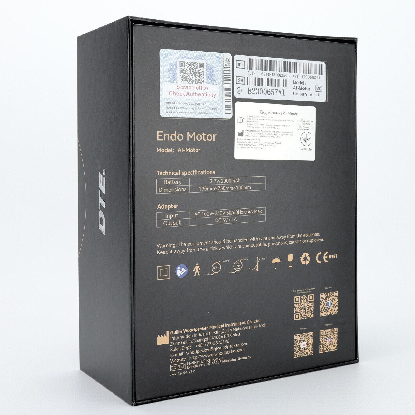 Ai-Motor  (Аі мотор), ендомотор безпровідний, з режимом T-mode, інтегрований апекслокатор. Redesigned for expert, Dr.Yoshi Terauchi