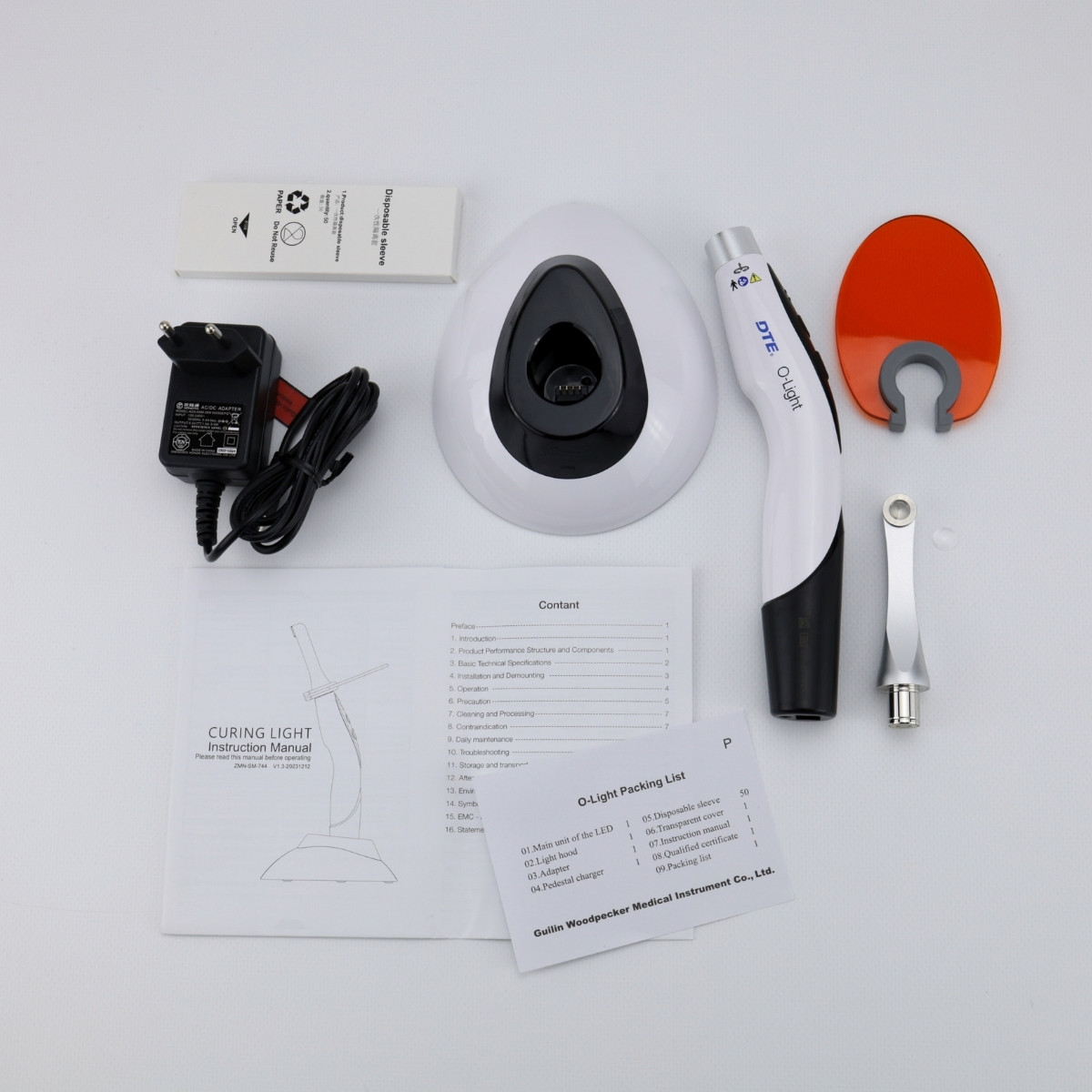 Фотополімерна лампа Woodpecker DTE O-Light PLUS (2500 мВт/см2) + 5 капсул Dyract XP A3 у подарунок