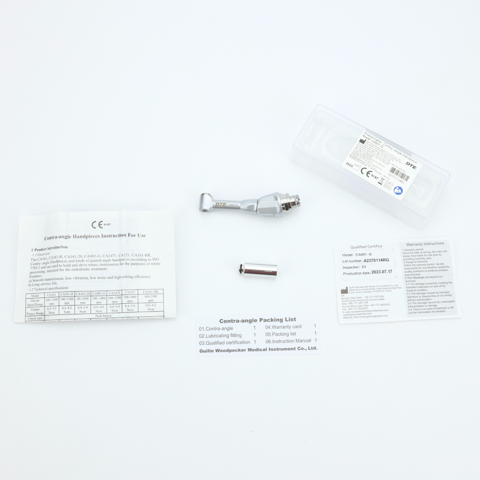 Наконечник кутовий ендодонтичний до ендомотору EndoRadar, Endo Gold, E-Com, 1:1, арт. CA001-G
