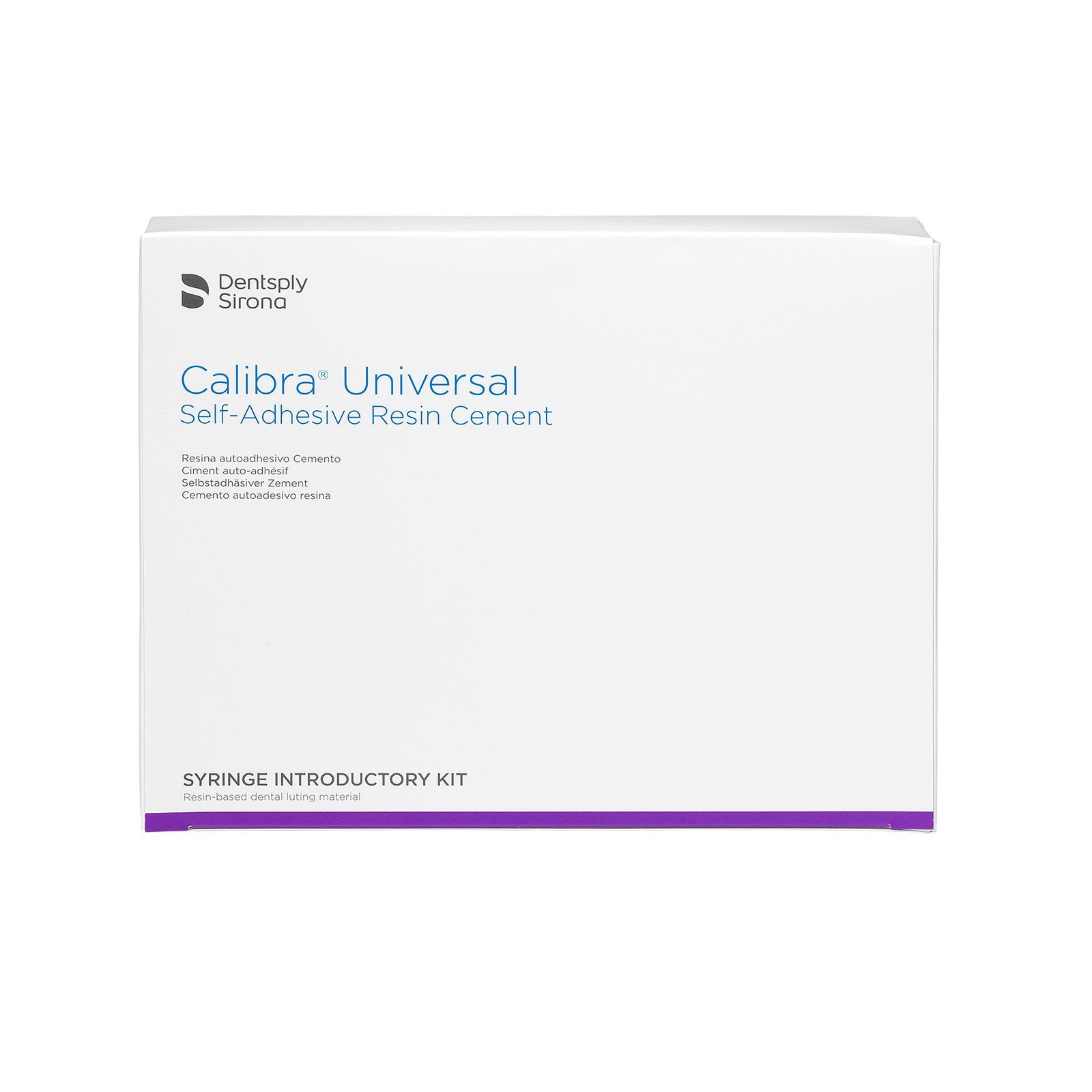 Calibra Universal, самоадгезивний композитний цемент, набір шприців, Intro Kit (Syringe Introductory Kit): 22.5 г / 5 шприців по 4.5 г кожний; 1 шт. кожного відтінку: Light, Medium, Translucent, Opaque, Bleach; 50 самозмішувальних наконечників