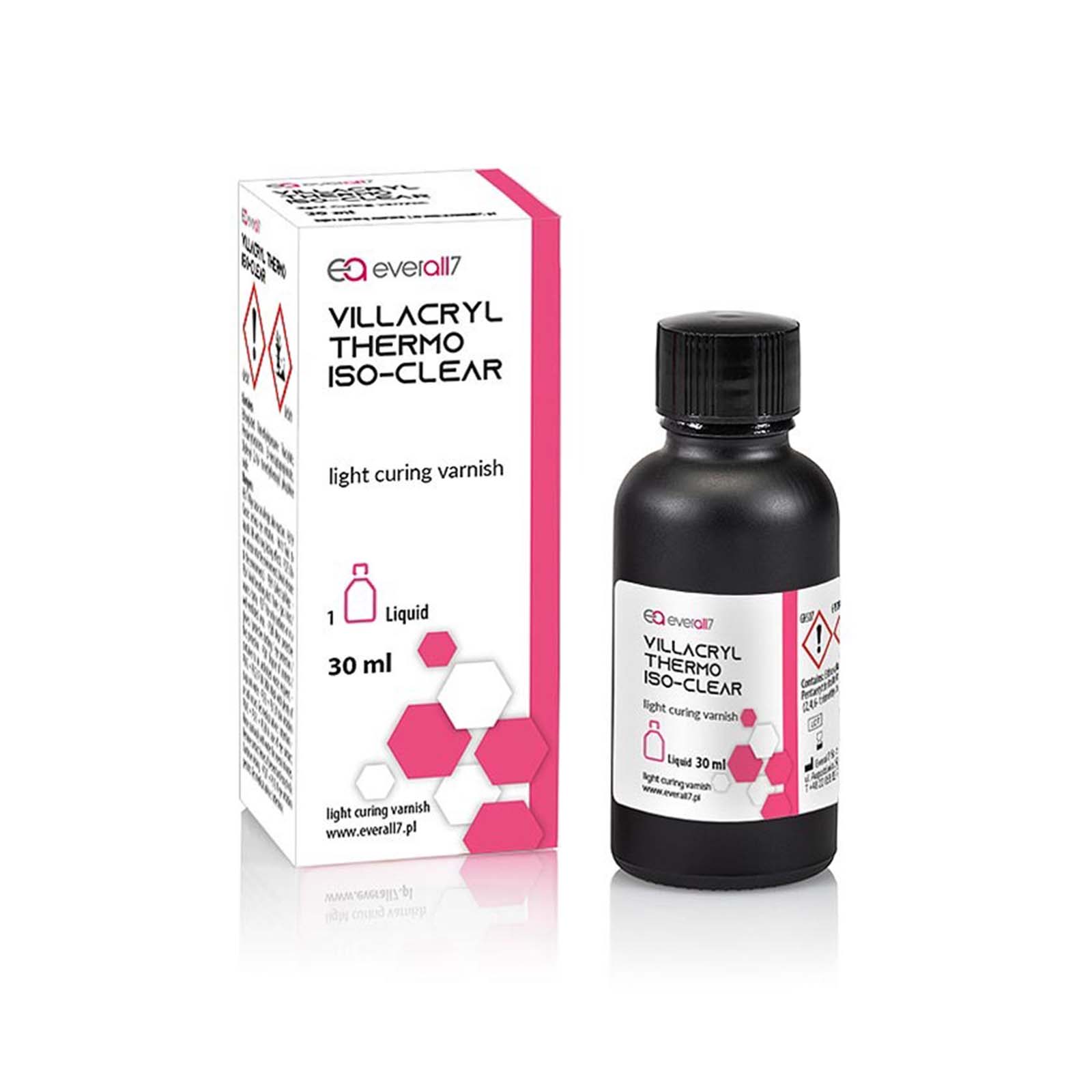 Cвітлотвердіючий лак Villacryl Thermo Iso-Clear для ізоляції гіпсової моделі, 30 мл