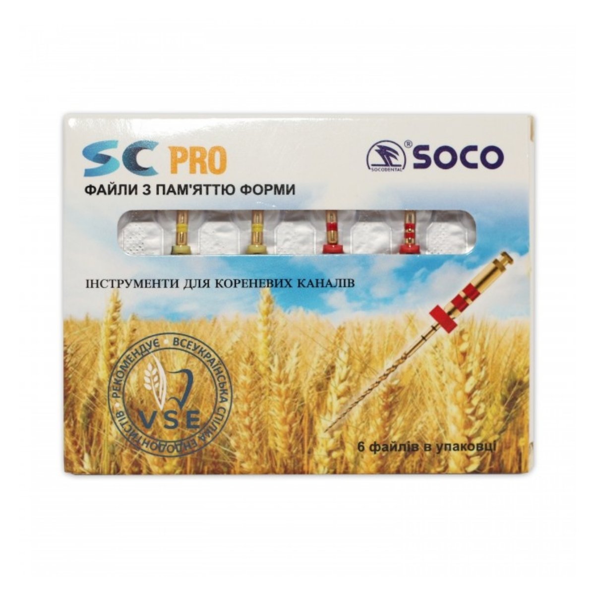 Машинні ендодонтичні файли SC PRO 04/20, 25 мм, SOCO