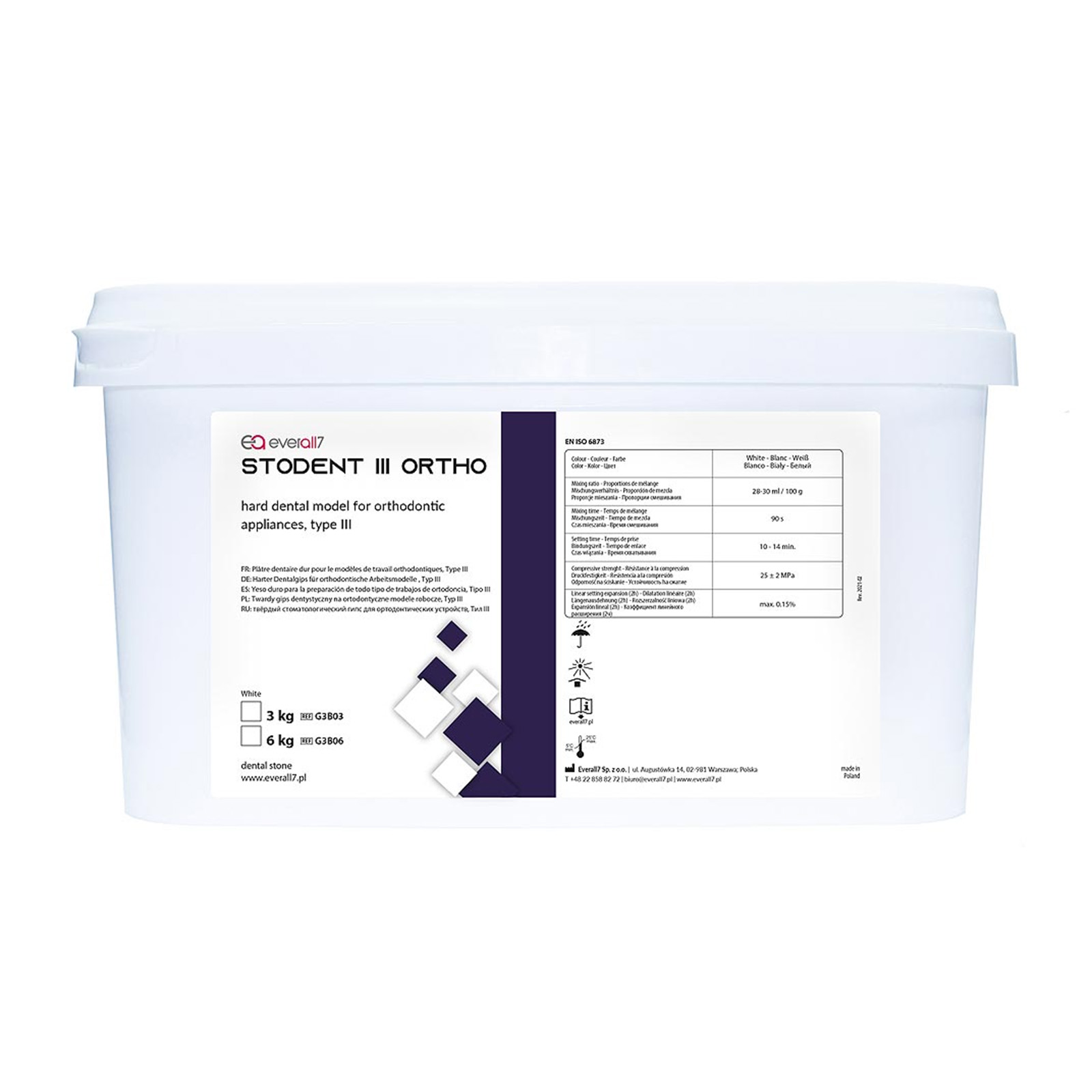 Супергіпс STODENT ORTHO, 3 клас, білий, 6 кг
