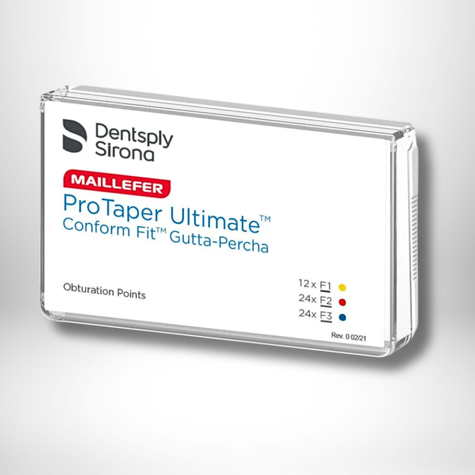 Гутаперча ProTaper Ultimate Conform Fit, асорті F1-F2-F3, упаковка, 60 шт.: 12xF1, 24xF2, 24xF3, Conform Fit Gutta-Percha Obturation Points,