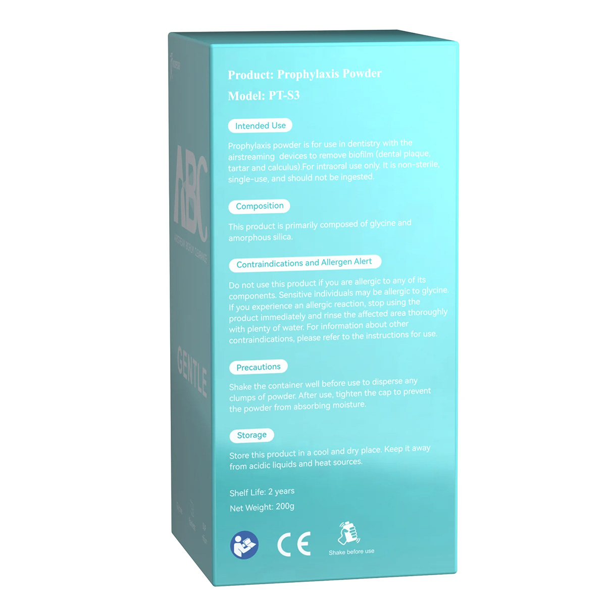 Порошок Woodpecker GENTLE для професійної гігієни (гліцин) 65 мкм / 200 г