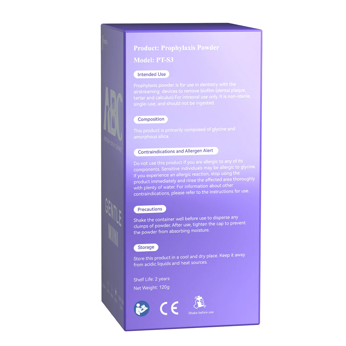Порошок Woodpecker GENTLE MINI для професійної гігієни (гліцин) 25 мкм / 120 г