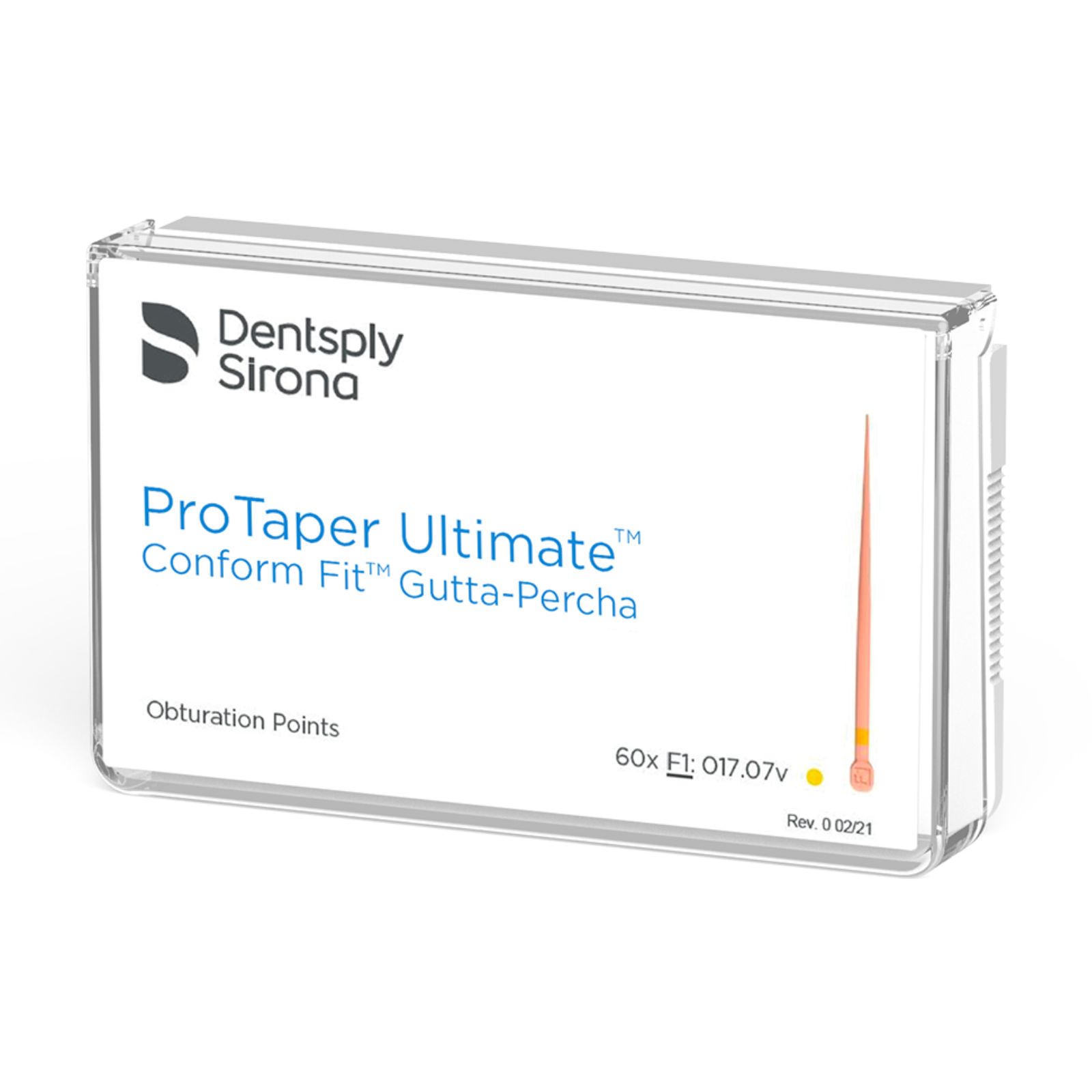 Гутаперча ProTaper Ultimate F1, Conform Fit Gutta-Percha Obturation Points, упаковка, 60 шт.