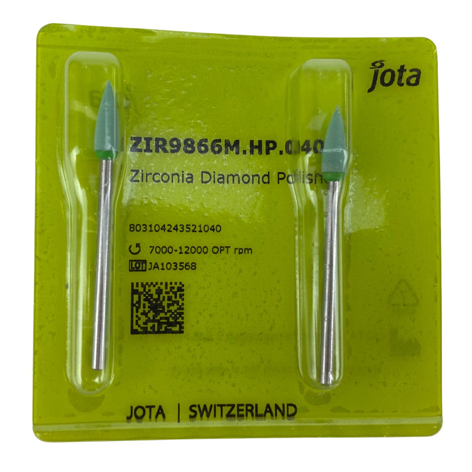 Гумка для полір.Zr  полум'я зелена Diamond Swivel Zir Gloss HP