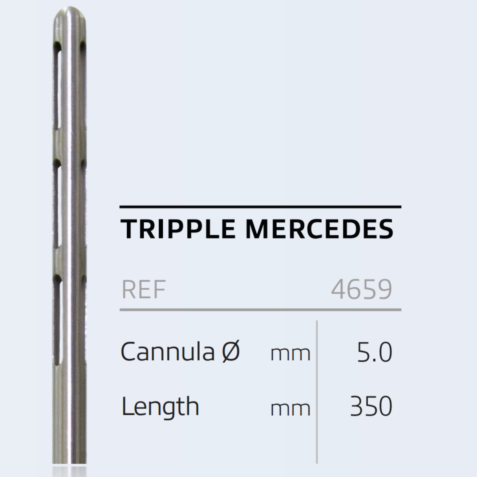 Канюля для ліпосакції (Одноразові) (тип Tripple Mersedes) діам.5,0 мм, довж. 350 мм