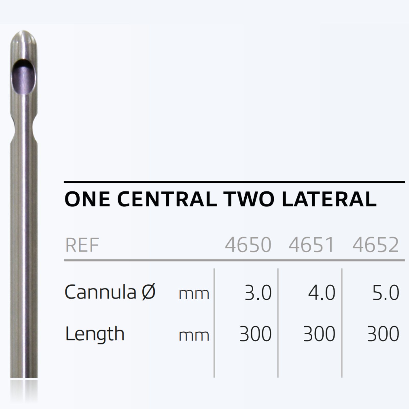 Канюля для ліпосакції (Одноразові) (тип One Central Two Lateral) діам.4,0 мм, довж. 300 мм