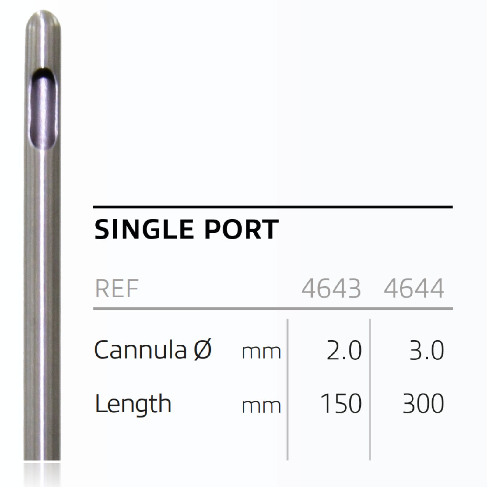 Канюля для ліпосакції (Одноразові) (тип Single Port) діам.3,0 мм, довж. 300 мм