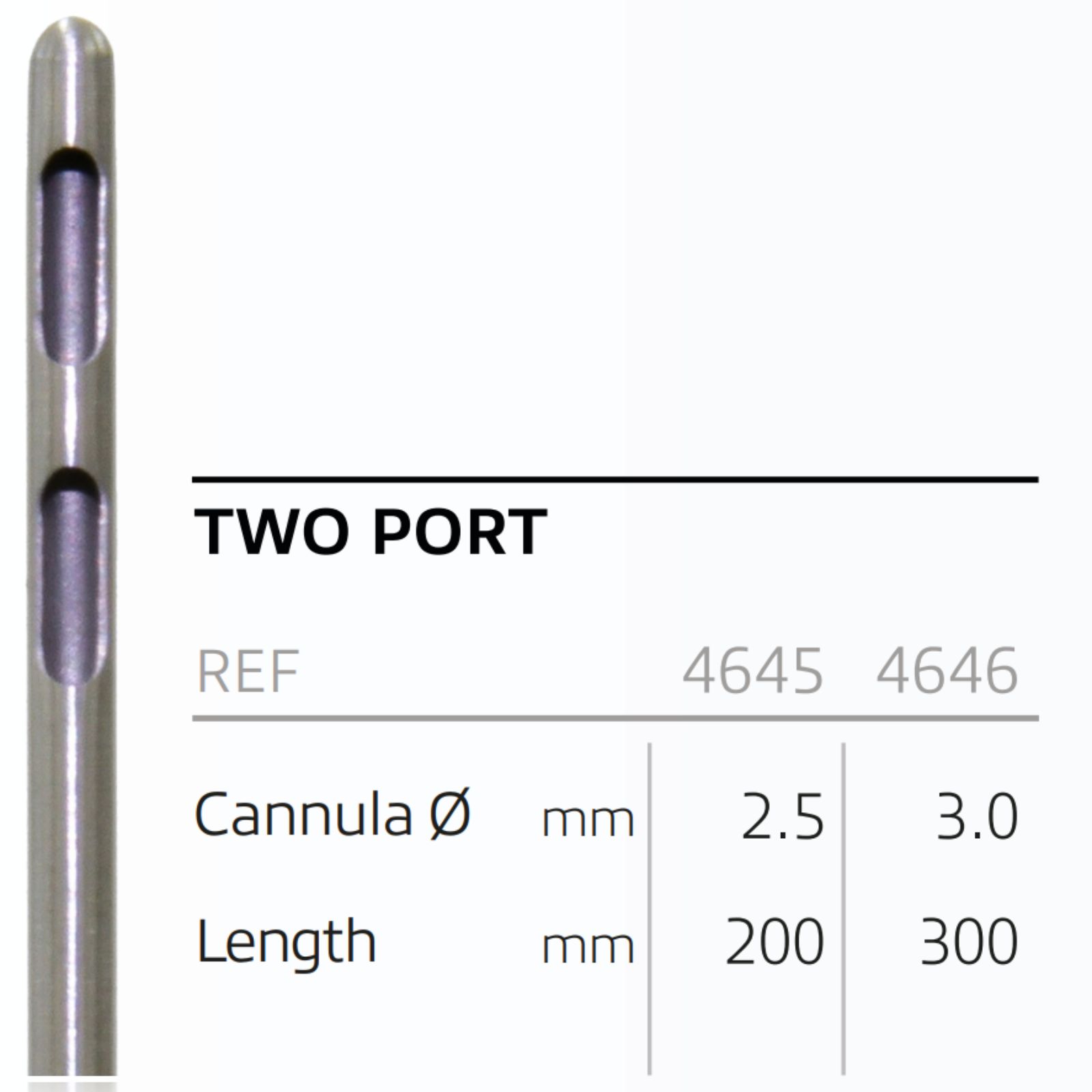 Канюля для ліпосакції (Одноразові) (тип Two Port) діам.3,0 мм, довж. 300 мм